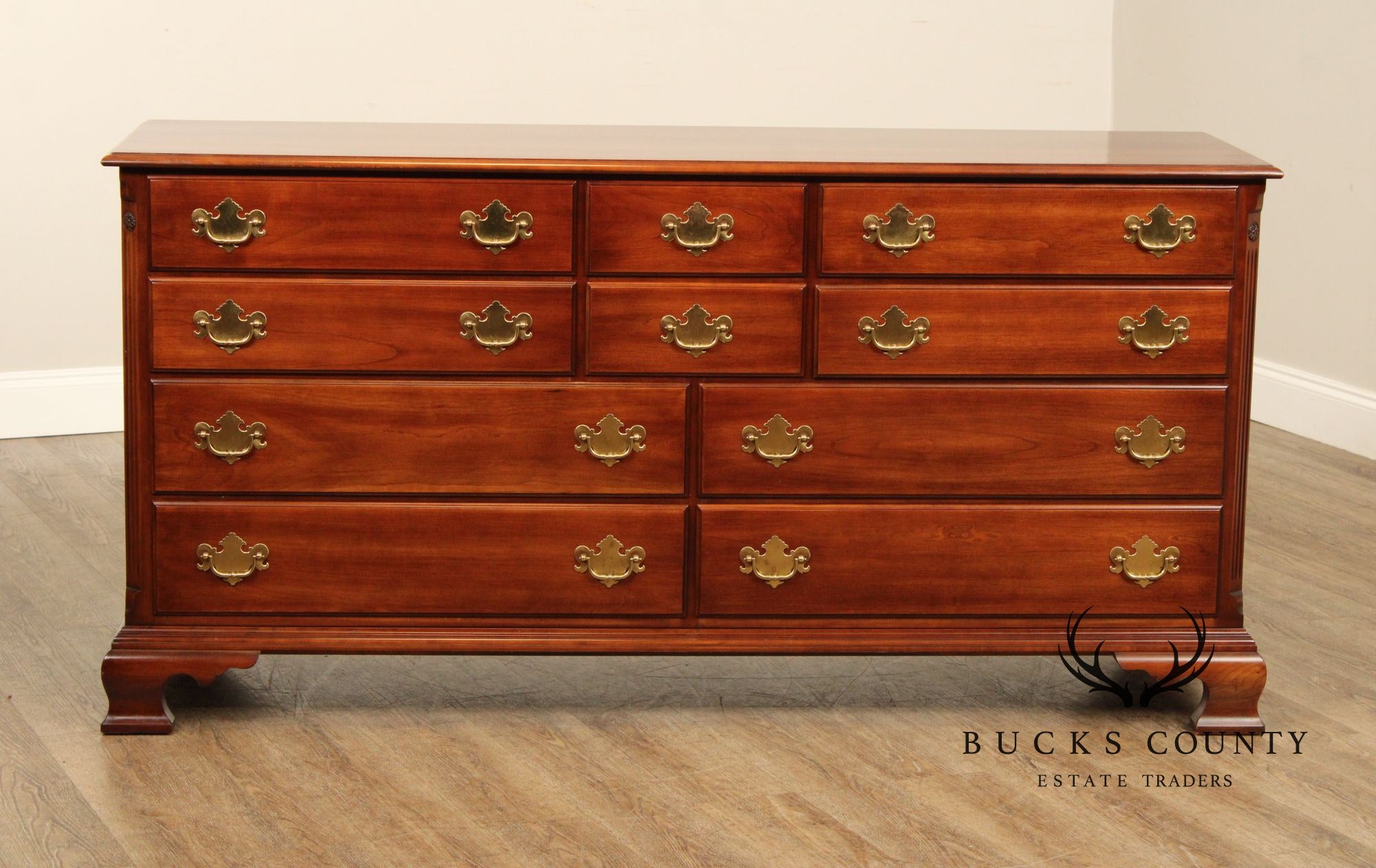 Statton Chippendale Style Solid Cherry Chest of Drawers