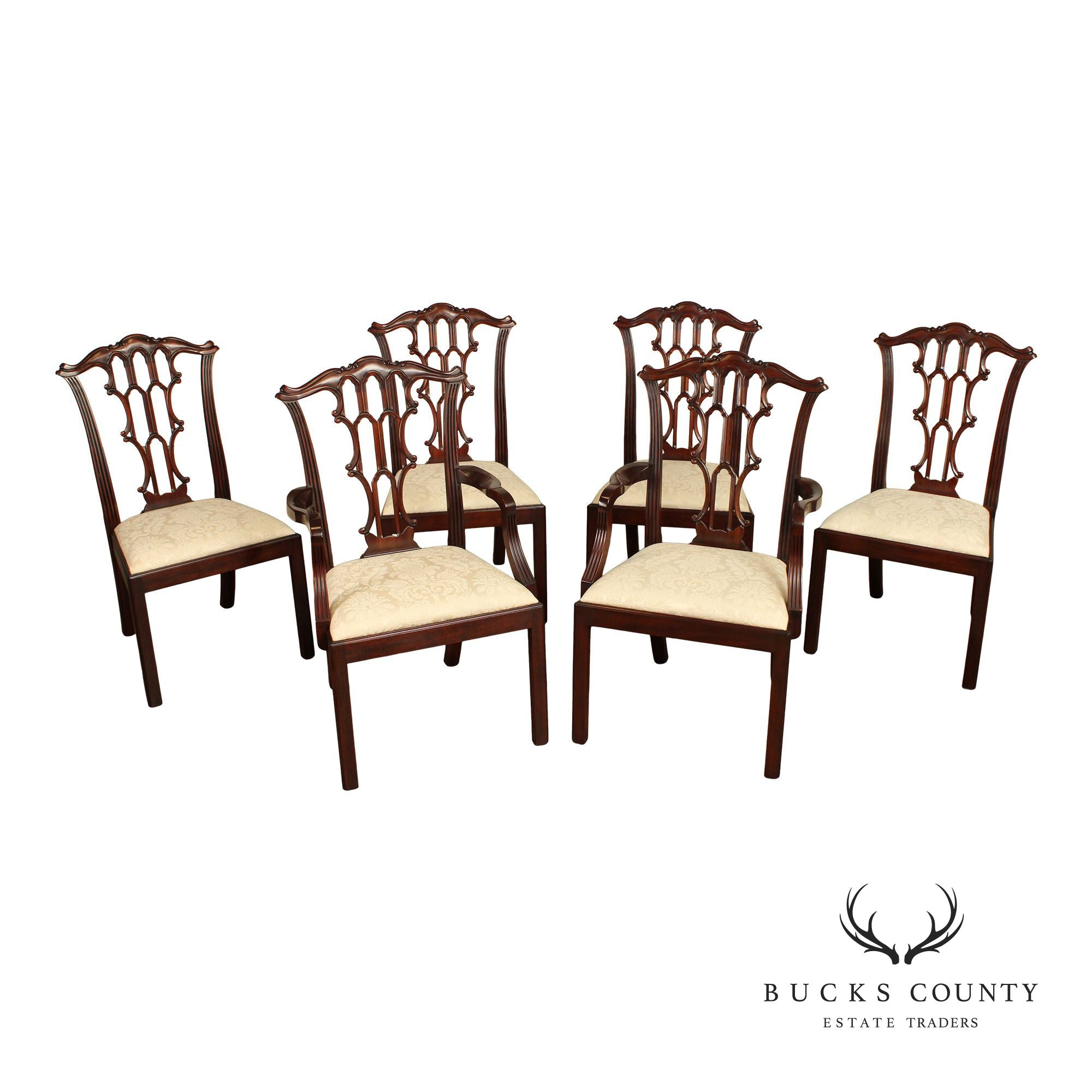 Henkel Harris Georgian Style Set of Six Mahogany Dining Chairs