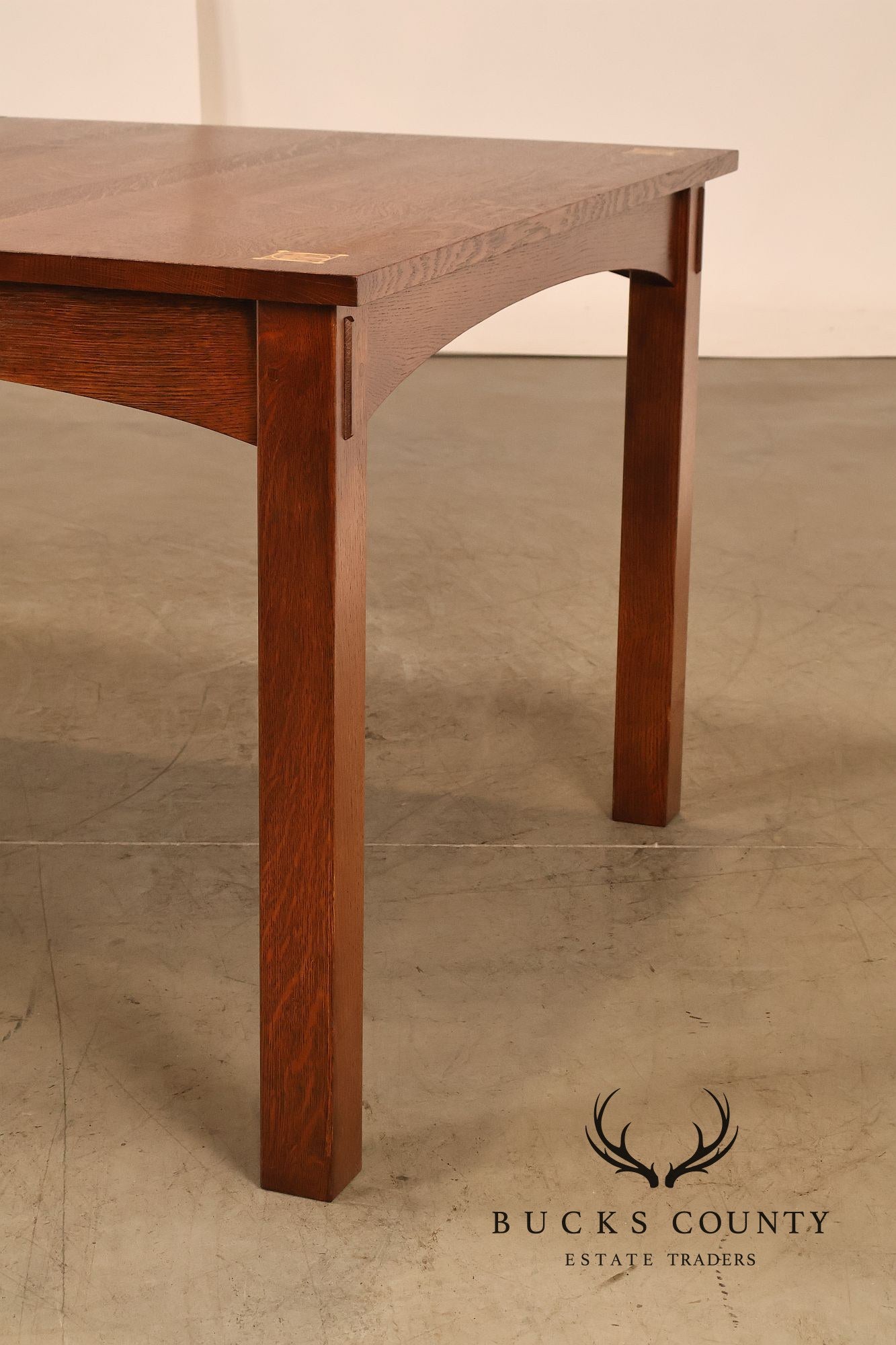 Stickley Mission Collection Harvey Ellis Inlaid Oak Extendable Dining Table