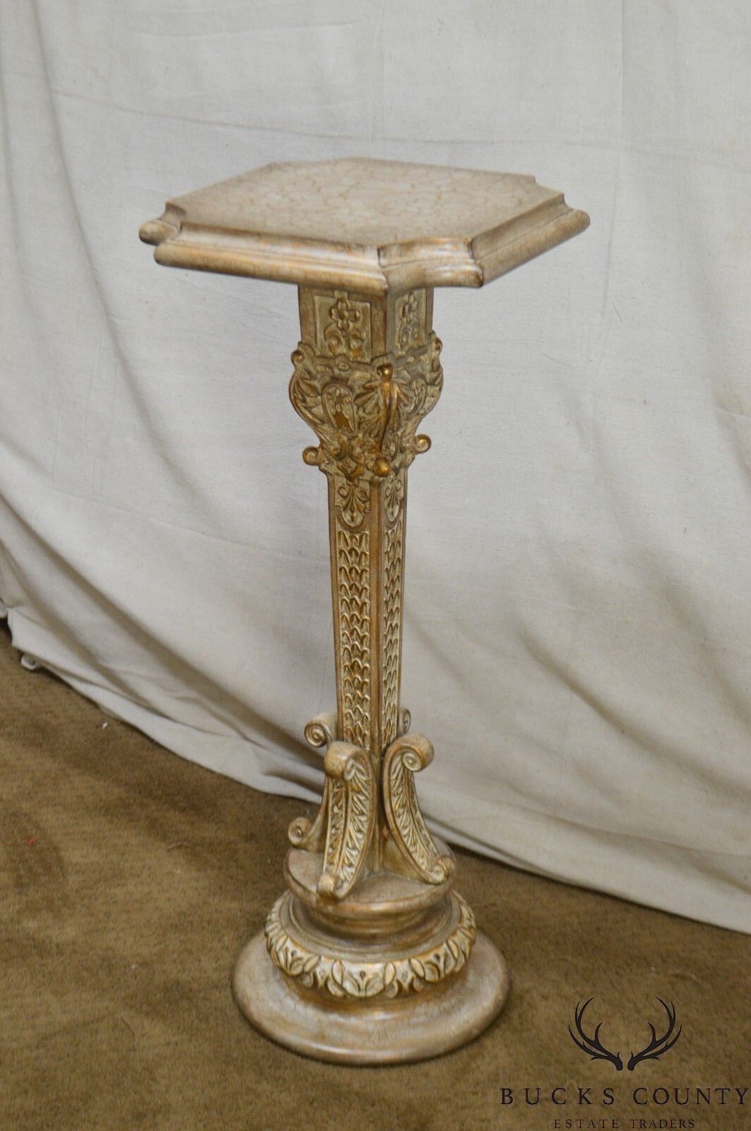 French Regency Style Faux Painted Pedestal