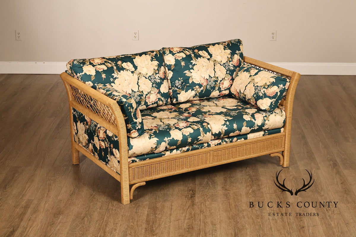 Lexington Henry Link Furniture Upholstered Wicker Loveseat