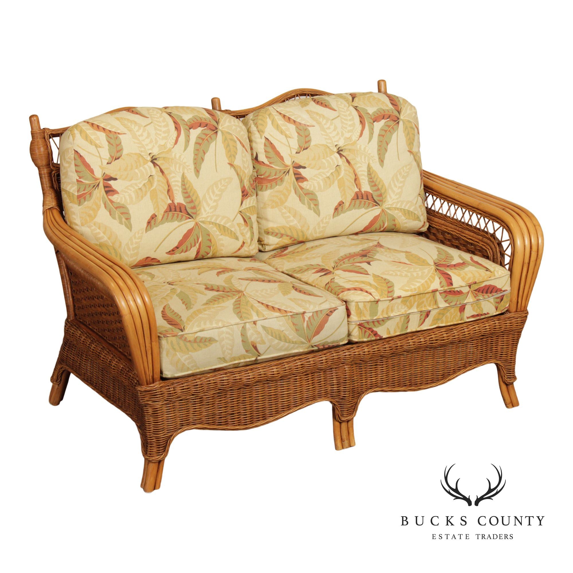 Braxton Culler Rattan and Wicker Loveseat