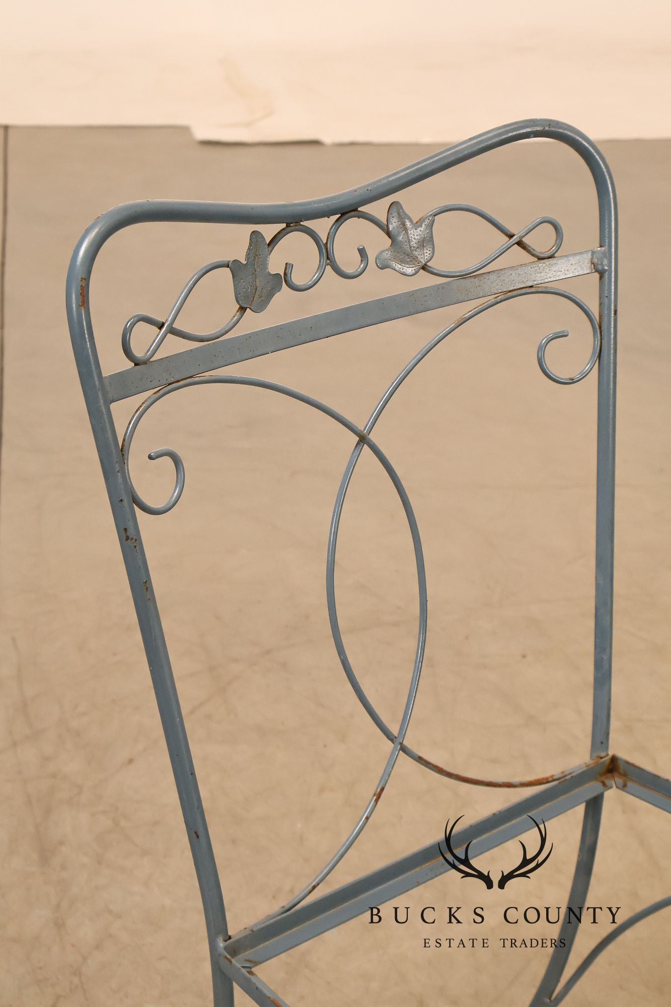 Vintage Ornamental Wrought Iron Three-Piece Patio Bistro Set