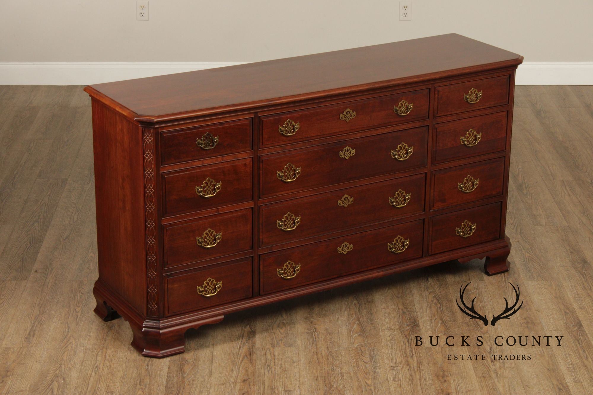 Pennsylvania House Chippendale Style Cherry Triple Chest