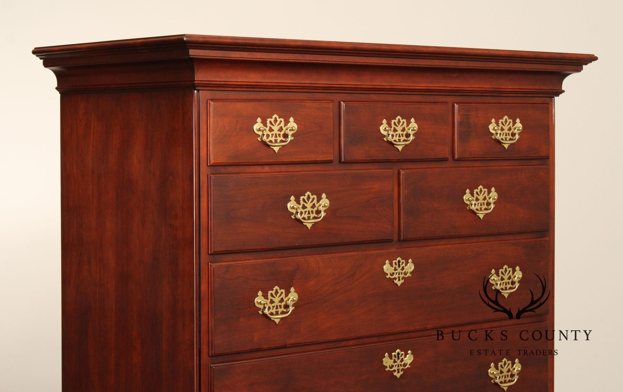 Statton Chippendale Style Cherry Tall Chest