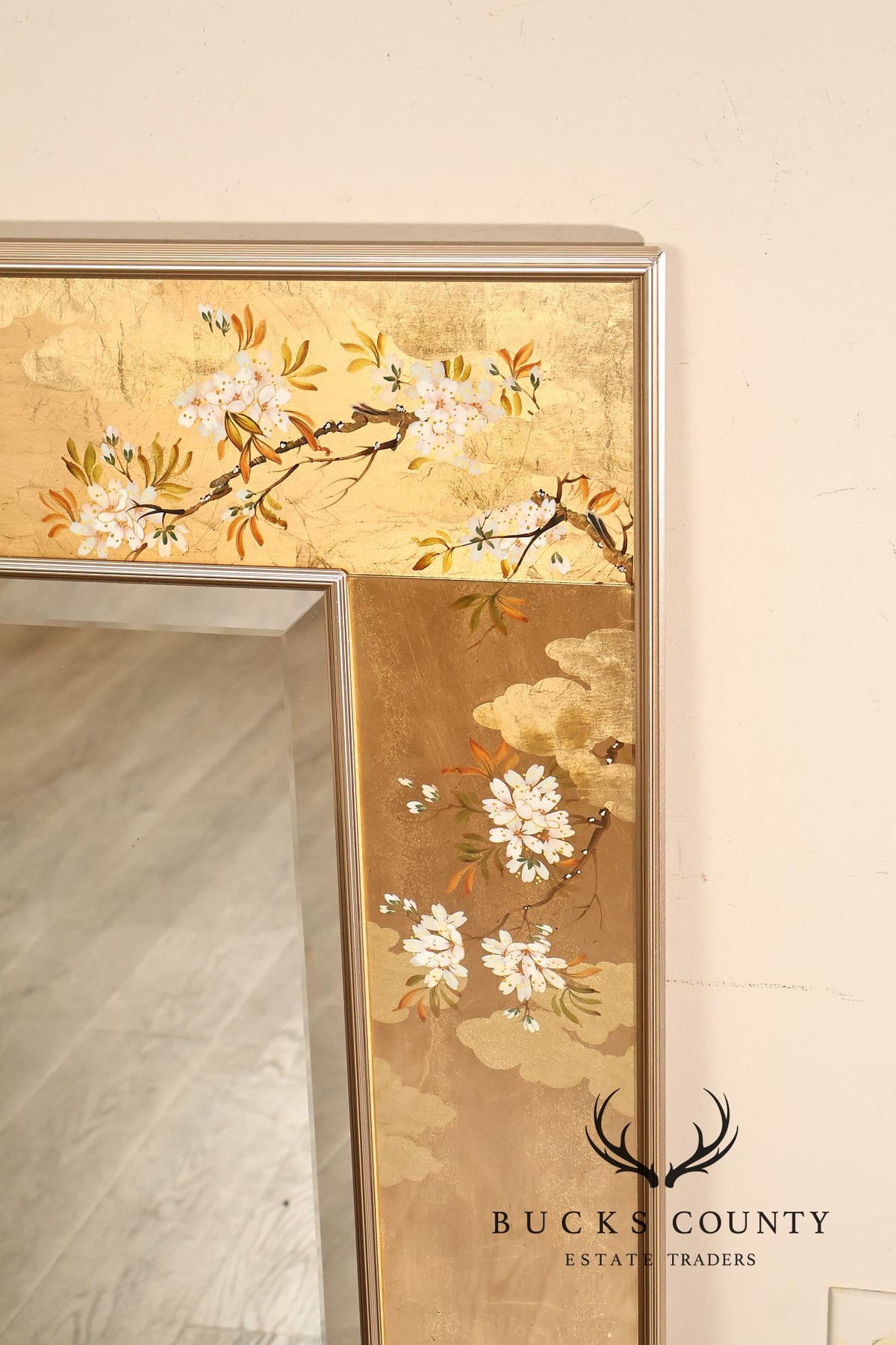 LaBarge Chinoiserie Eglomise Wall Mirror