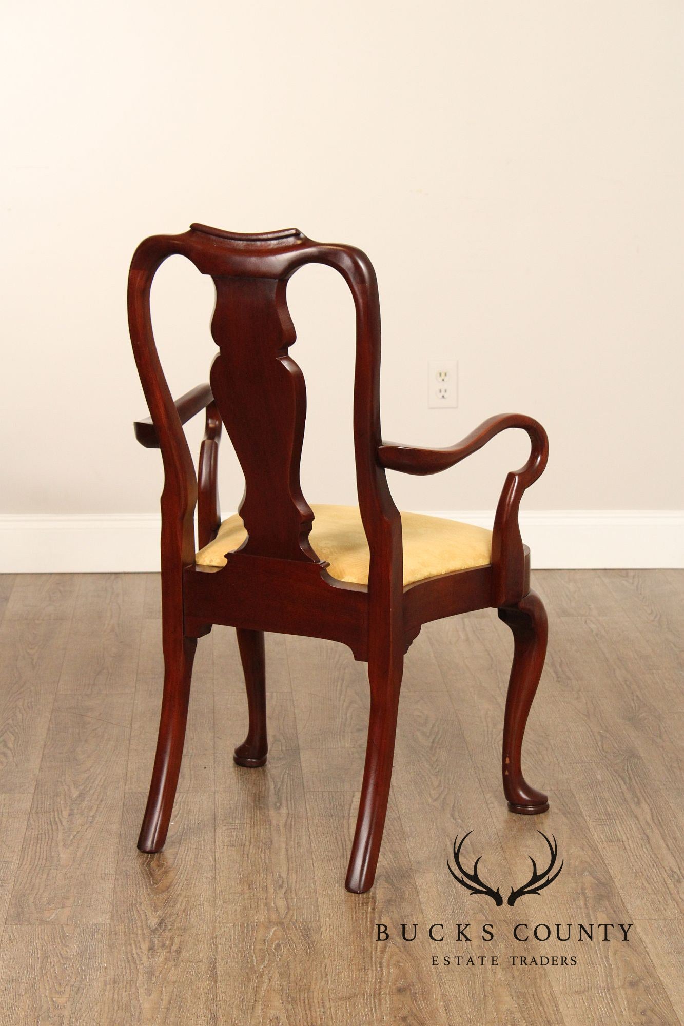 Queen Anne Style Vintage Mahogany Armchair