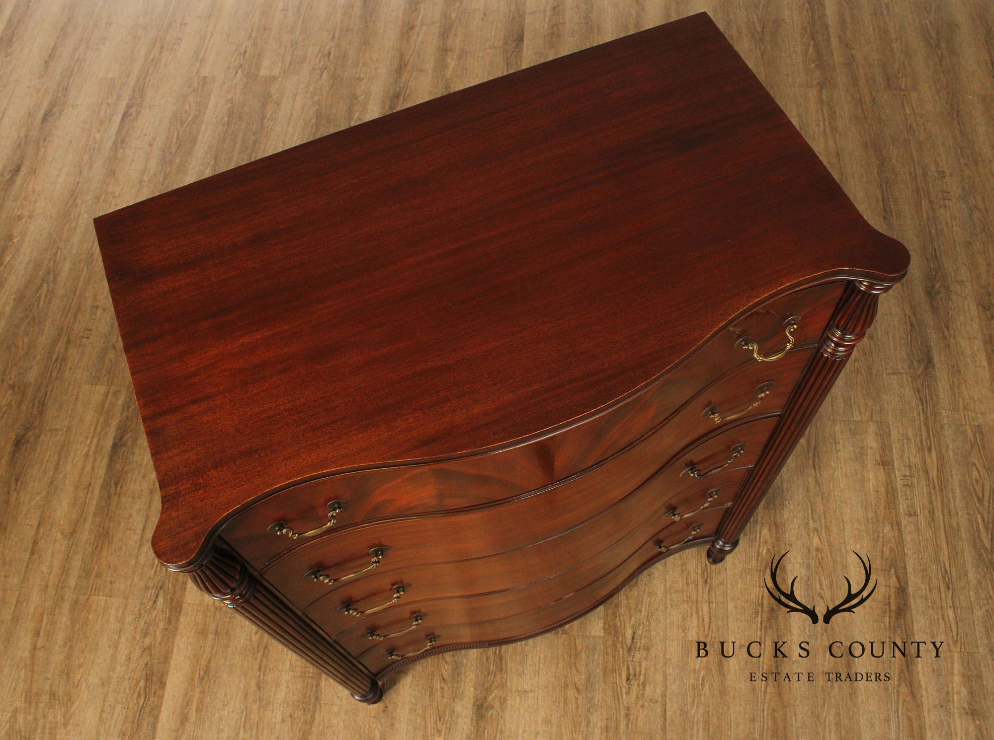 1940's Vintage Regency Style Mahogany Tall Chest