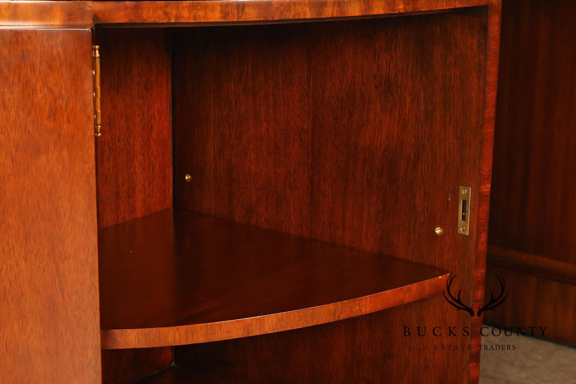 Maitland Smith Oval Mahogany Leather Top Executive Partner's Desk