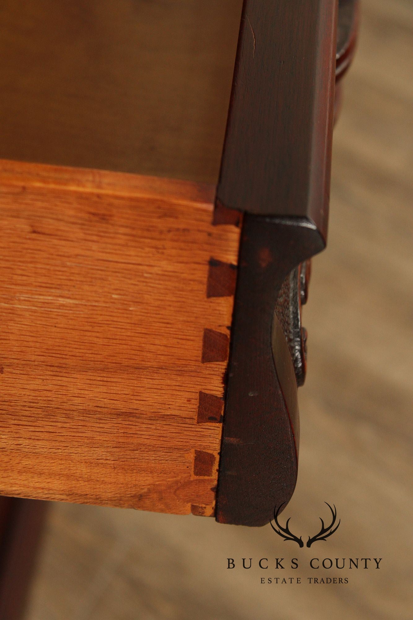 1940's Vintage Carved Mahogany China Cabinet