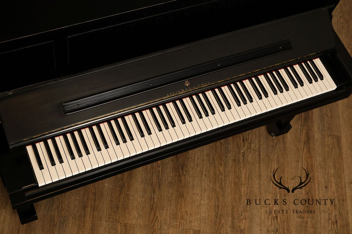 Steinway & Sons Model 1098 Ebonized Upright Piano With Bench