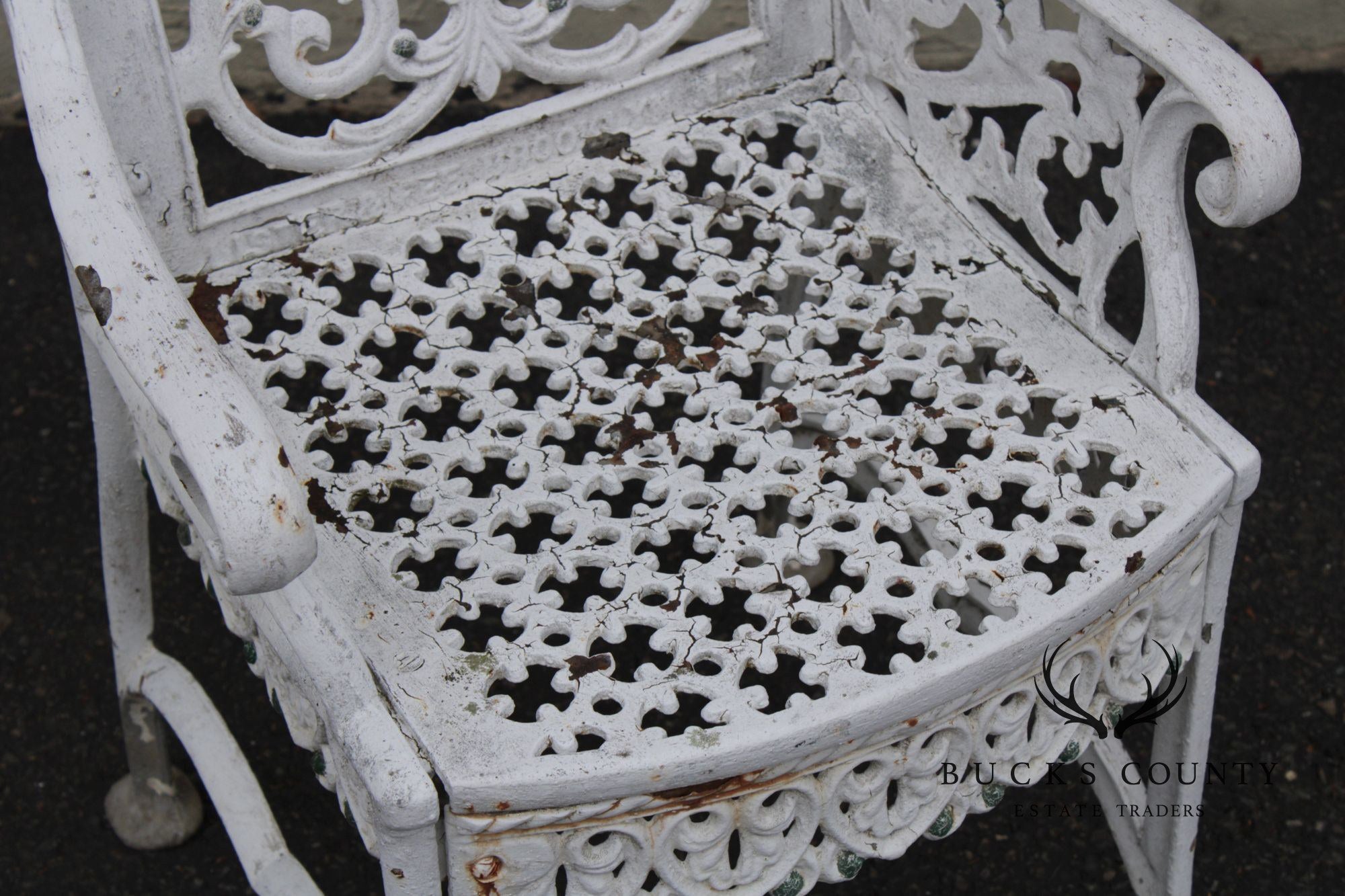 Antique Gothic Revival Cast Iron Garden Chair