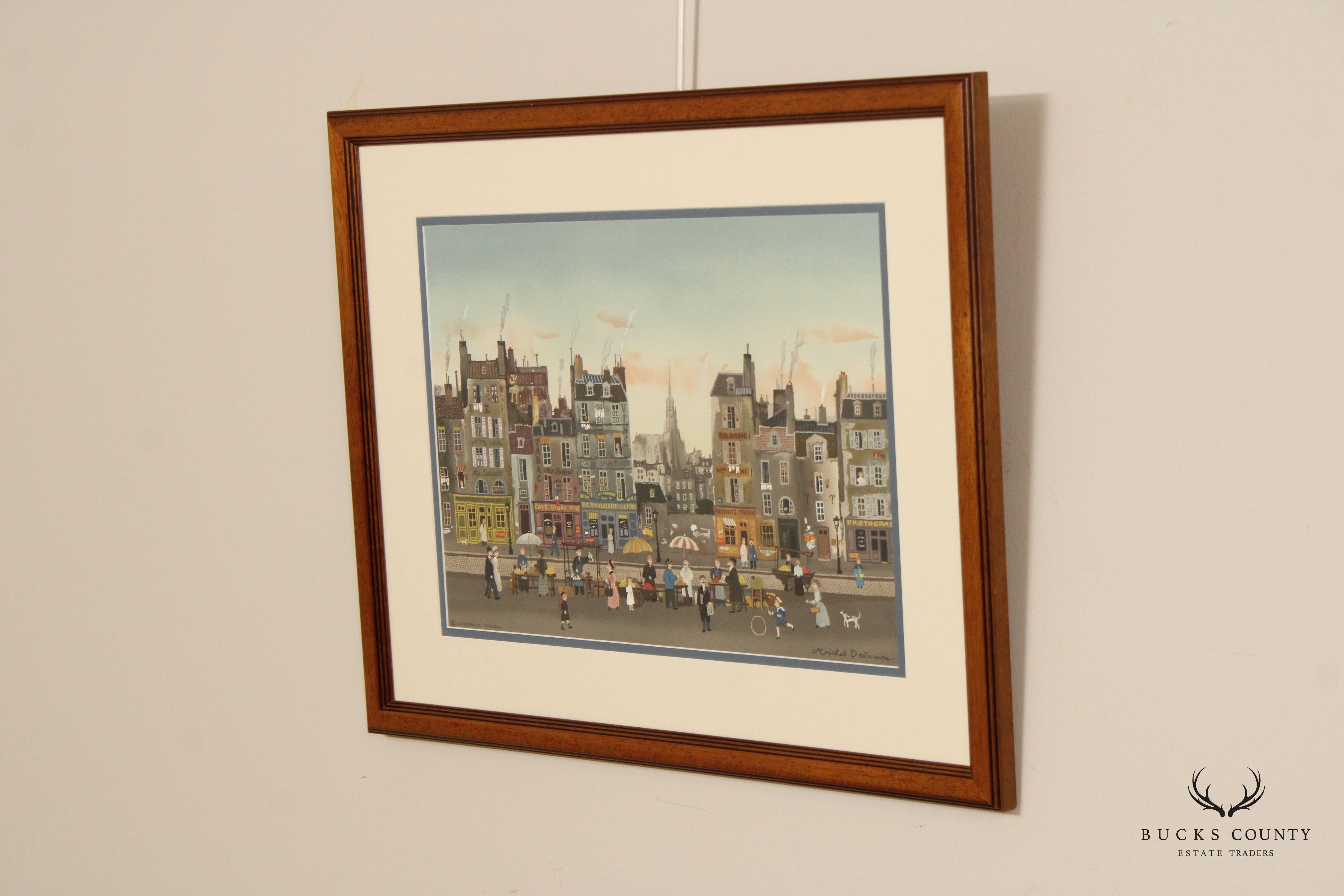 Michel Delacroix 'Marchand de Quatres Saisons' Framed Colored Lithograph