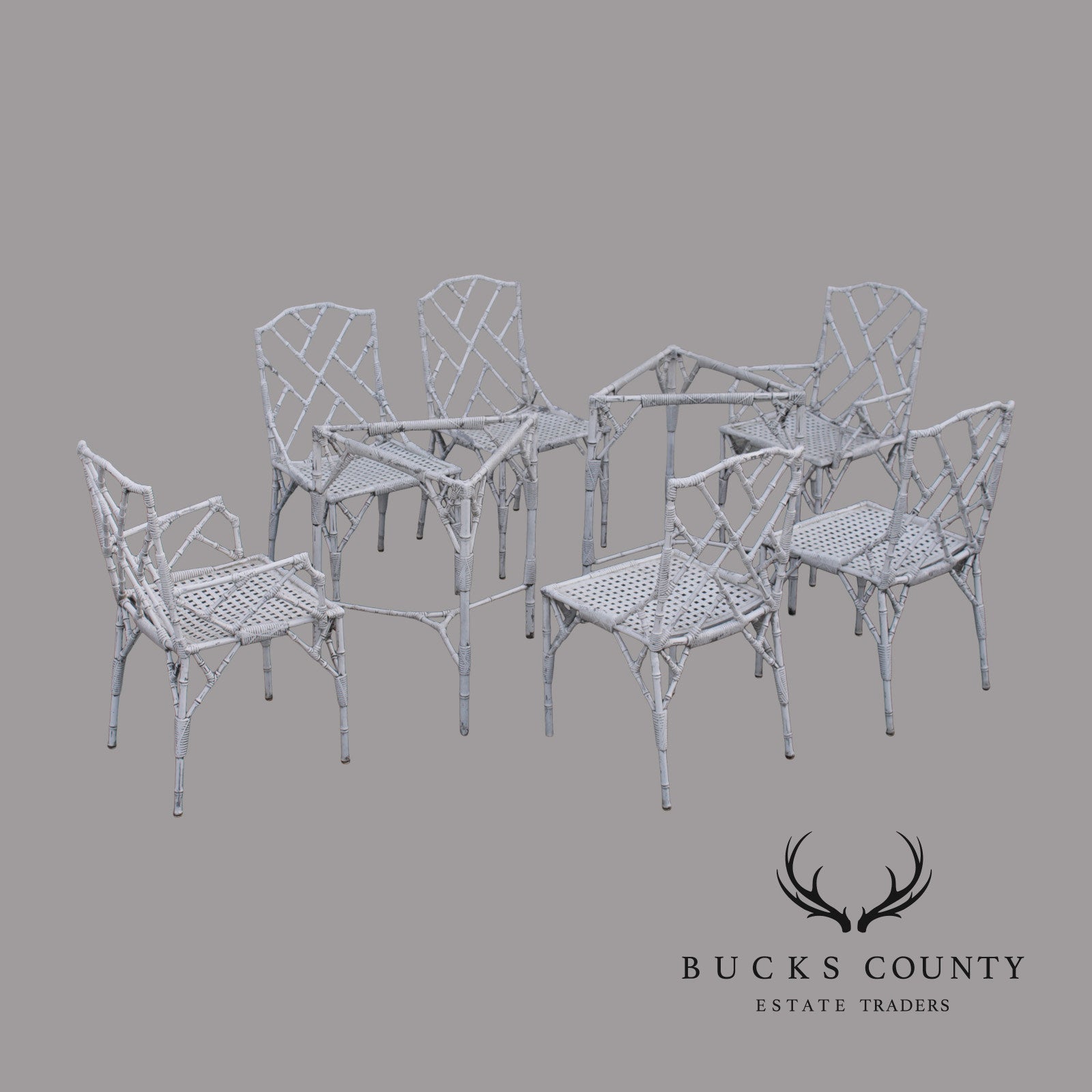 Venemen of California Faux Bamboo Cast Aluminum Patio Dining Set