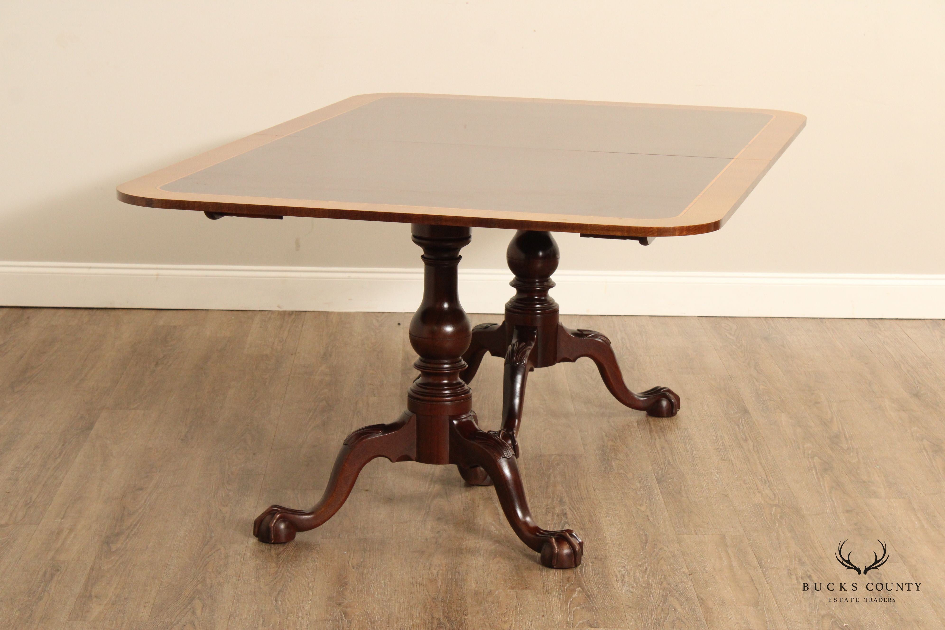 Stickley Colonial Williamsburg Double Pedestal Mahogany Dining Table