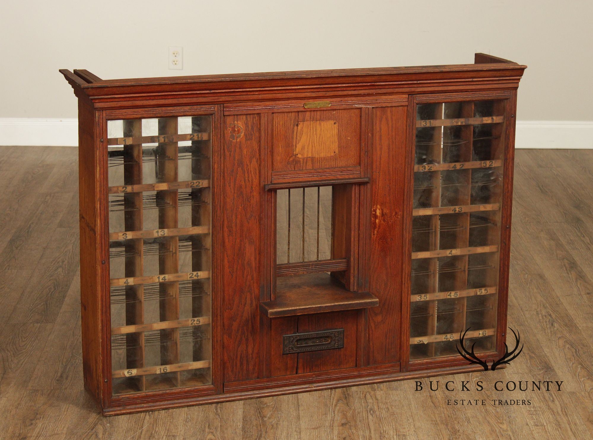 Antique Baltimore, MD Oak Post Office Mailbox Window