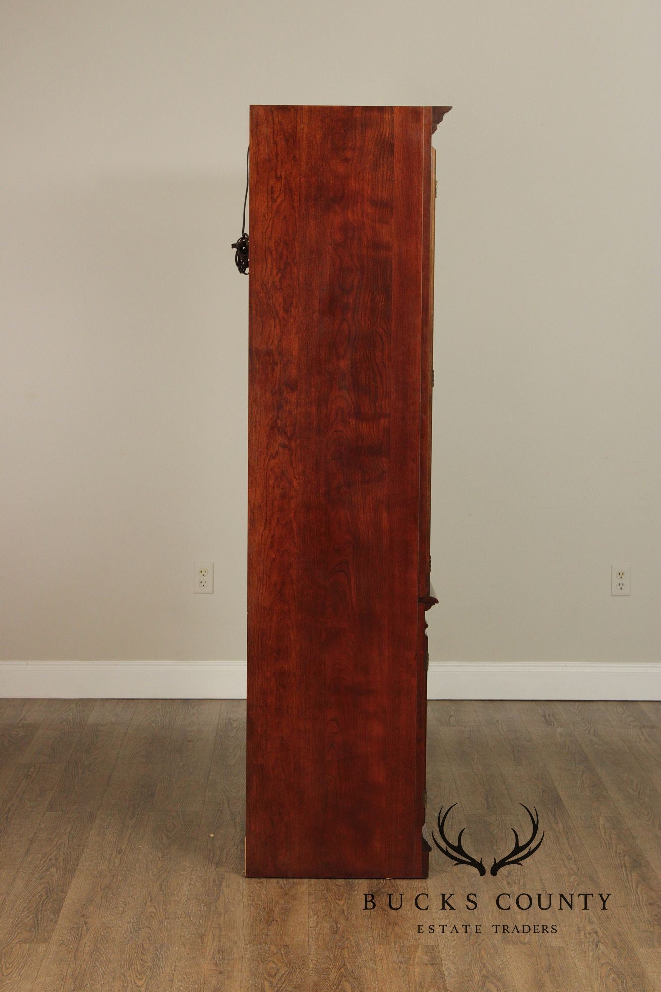 Traditional Pair Of Cherry Bookcase Display Cabinets