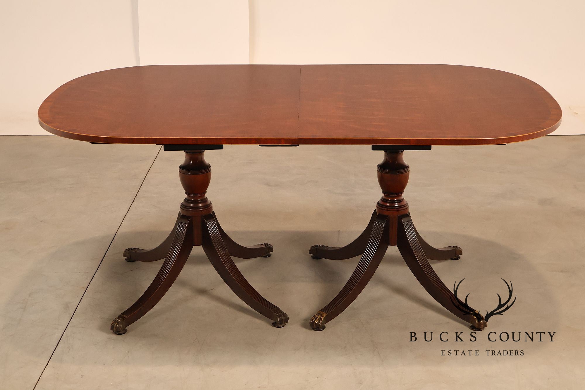 Schmieg & Kotzian Mahogany Double Pedestal Dining Table With 3 Leaves