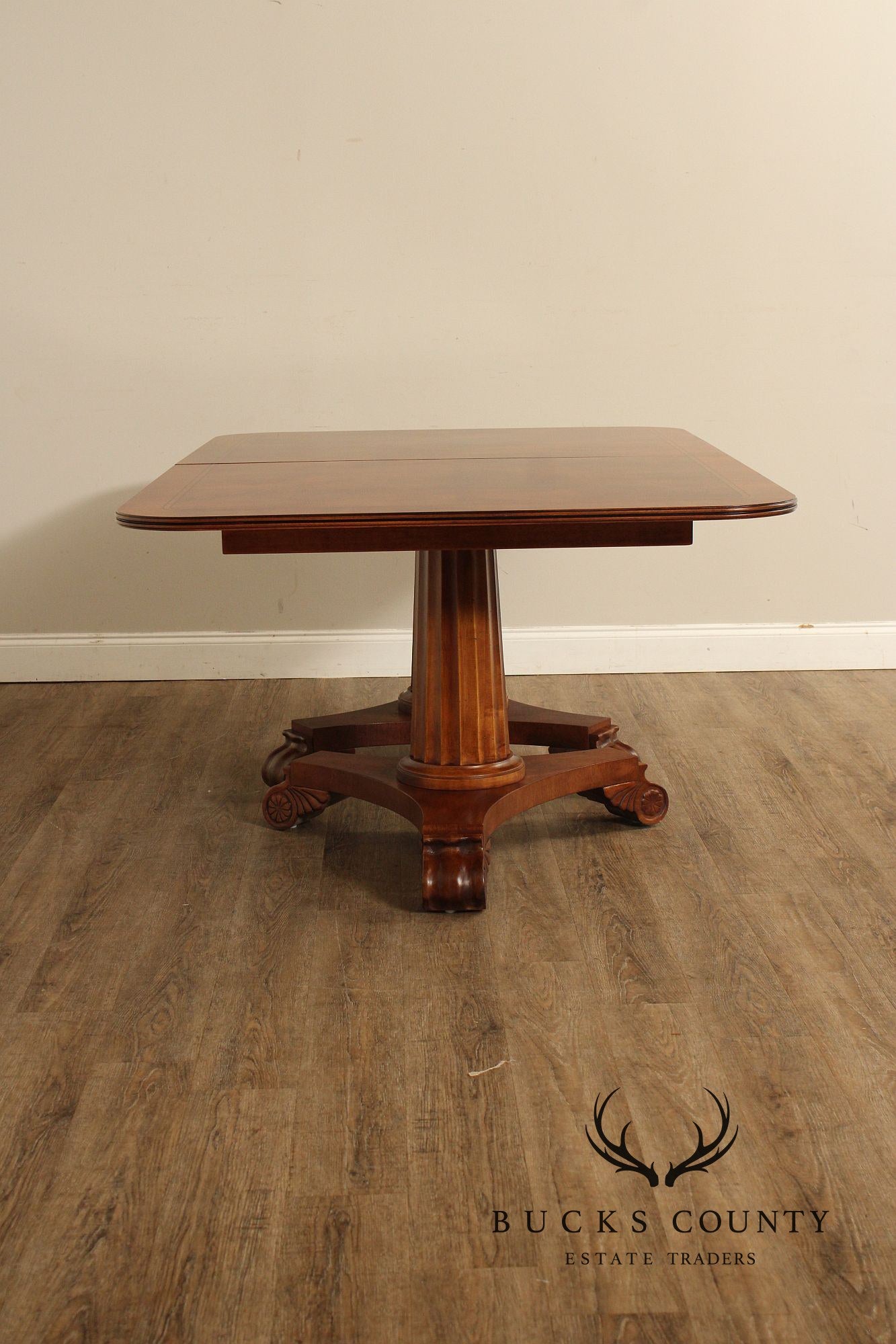 Empire Style Double Pedestal Mahogany Dining Table