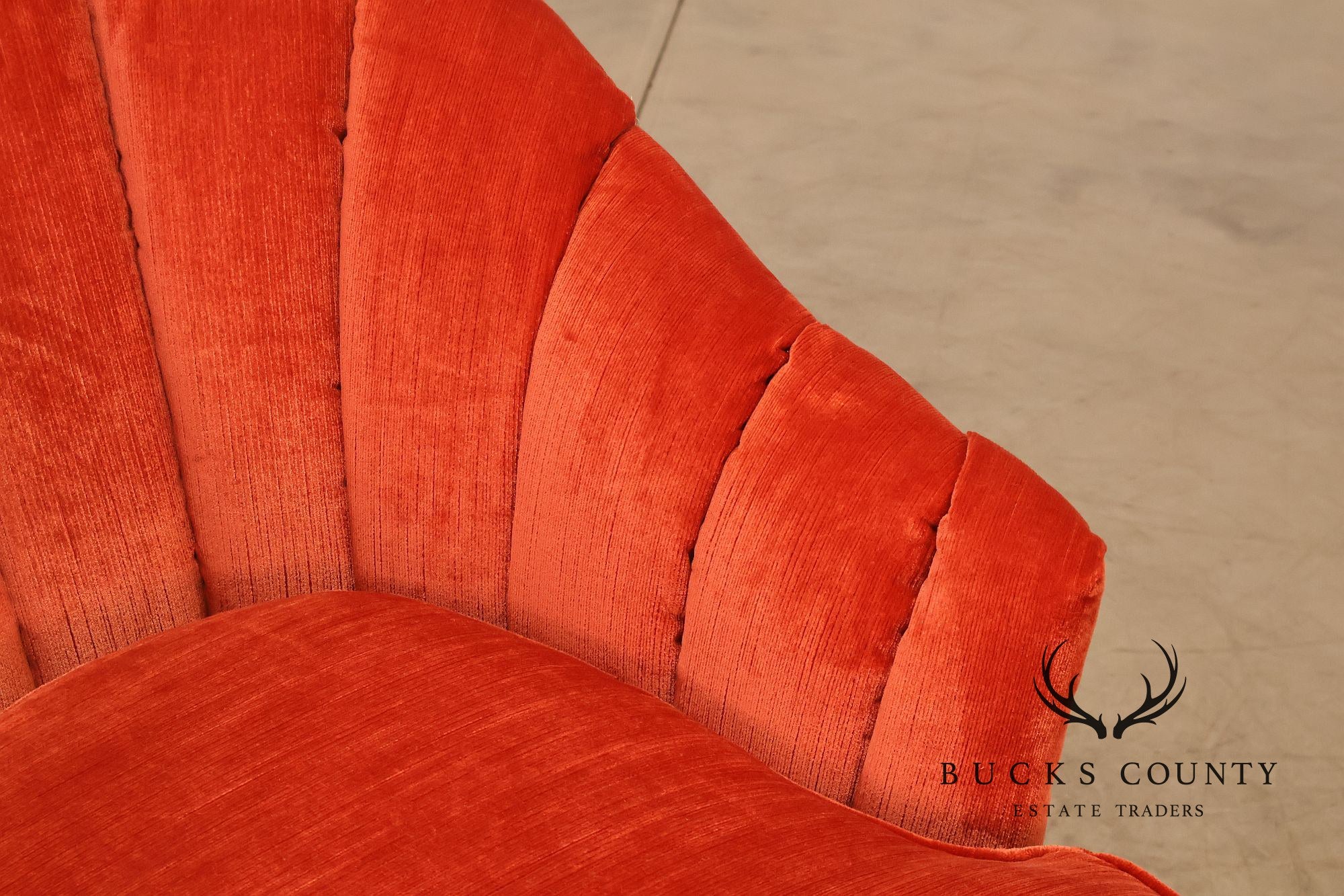Vintage Channel Back Upholstered Chaise Lounge