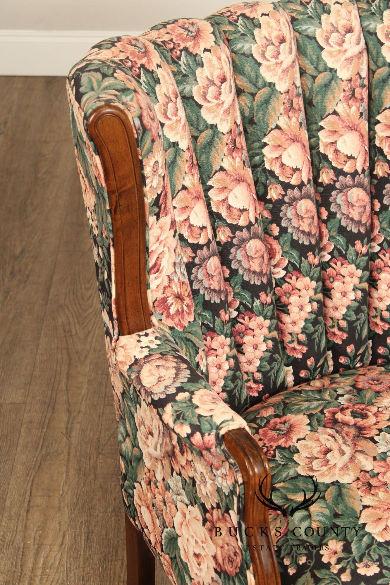 Queen Anne Style Channel Back Armchair