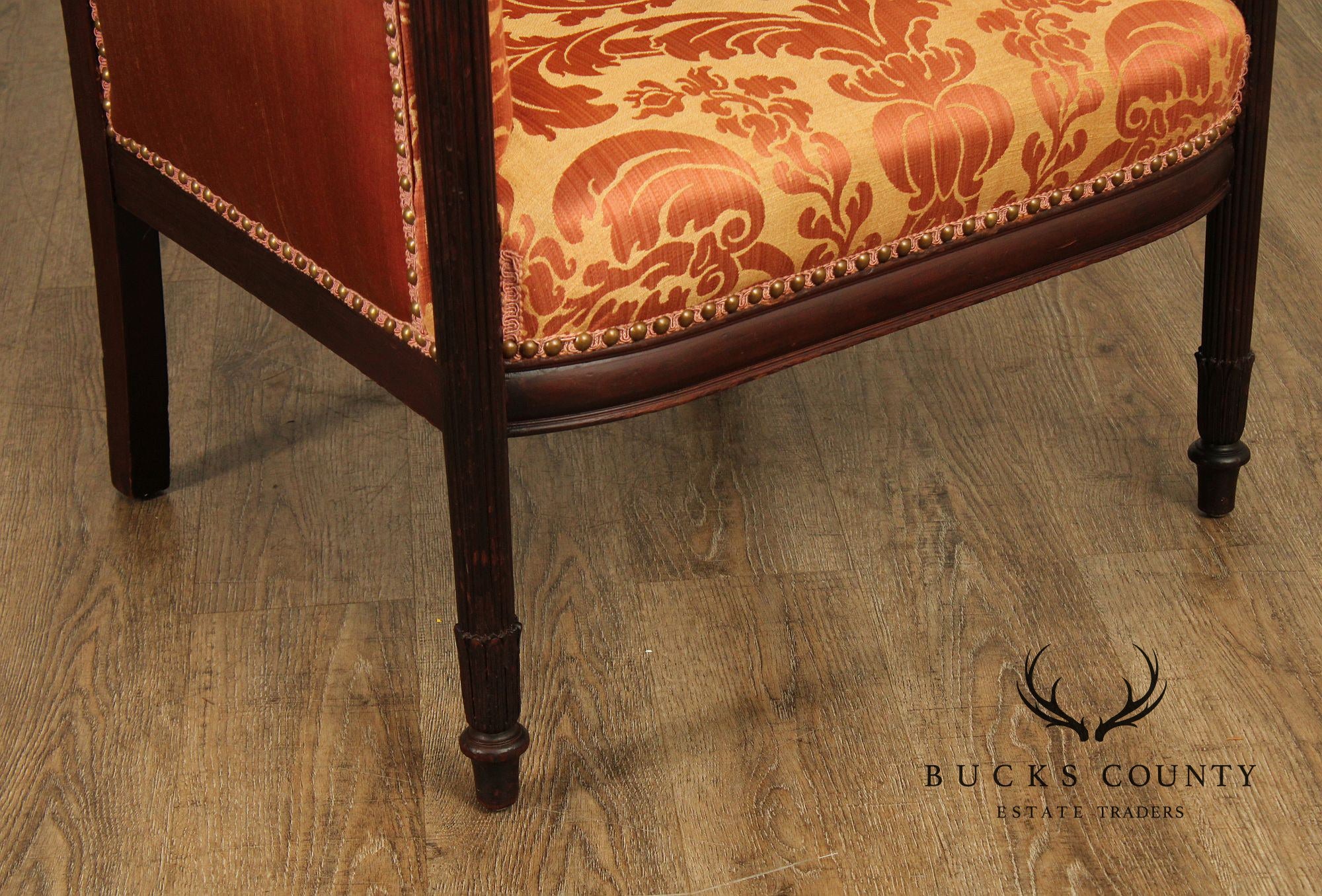 English Regency Style Antique Carved Mahogany Armchair