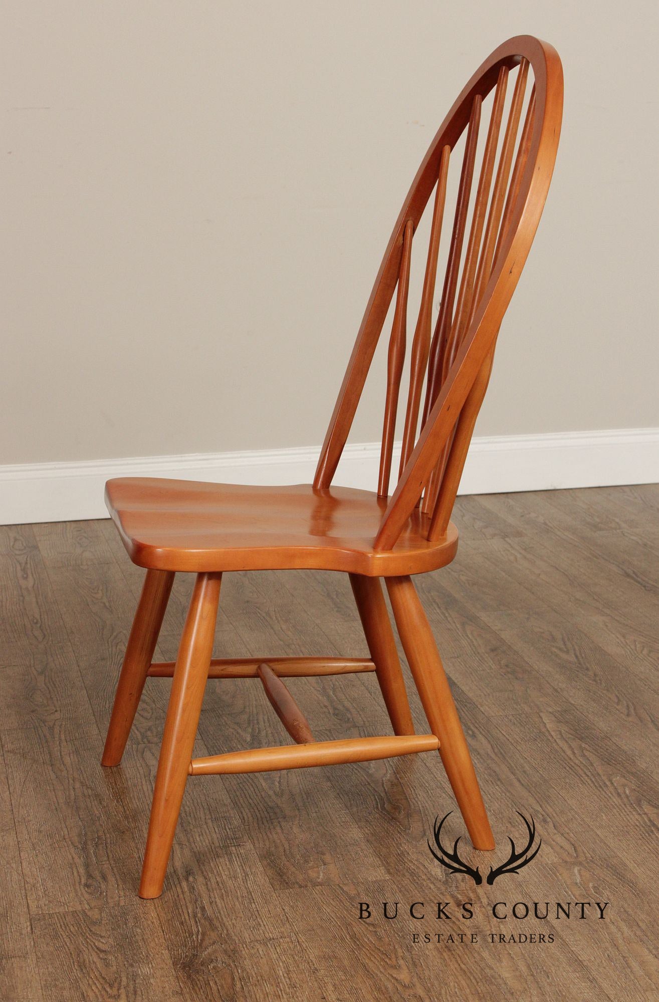 Daniel's Amish Set of Four Cherry Windsor Dining Chairs