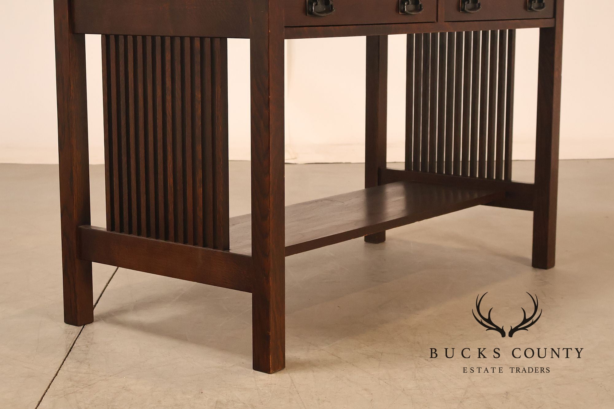 Stickley Mission Collection Oak Spindle Library Desk