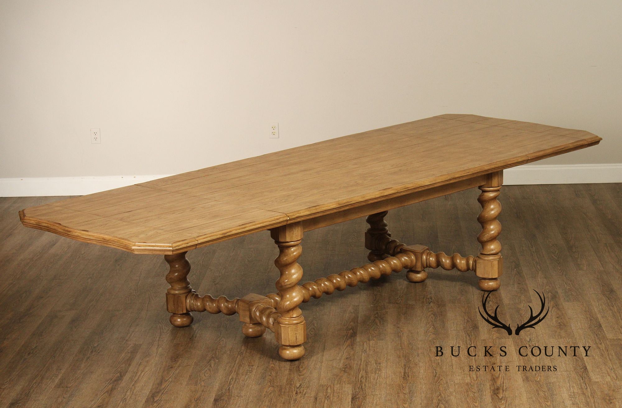 Bernhardt Spanish Revival Style Oak Extension Dining Table