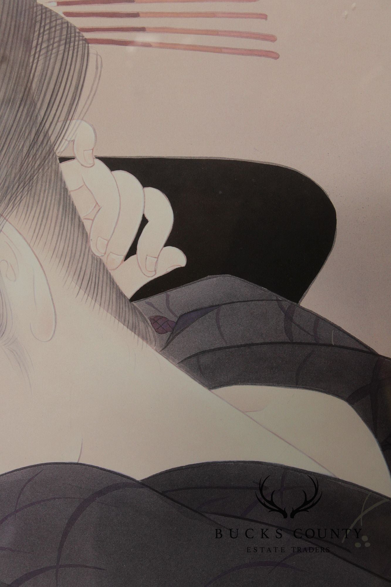 Vintage  Framed Print of a Japanese Woman