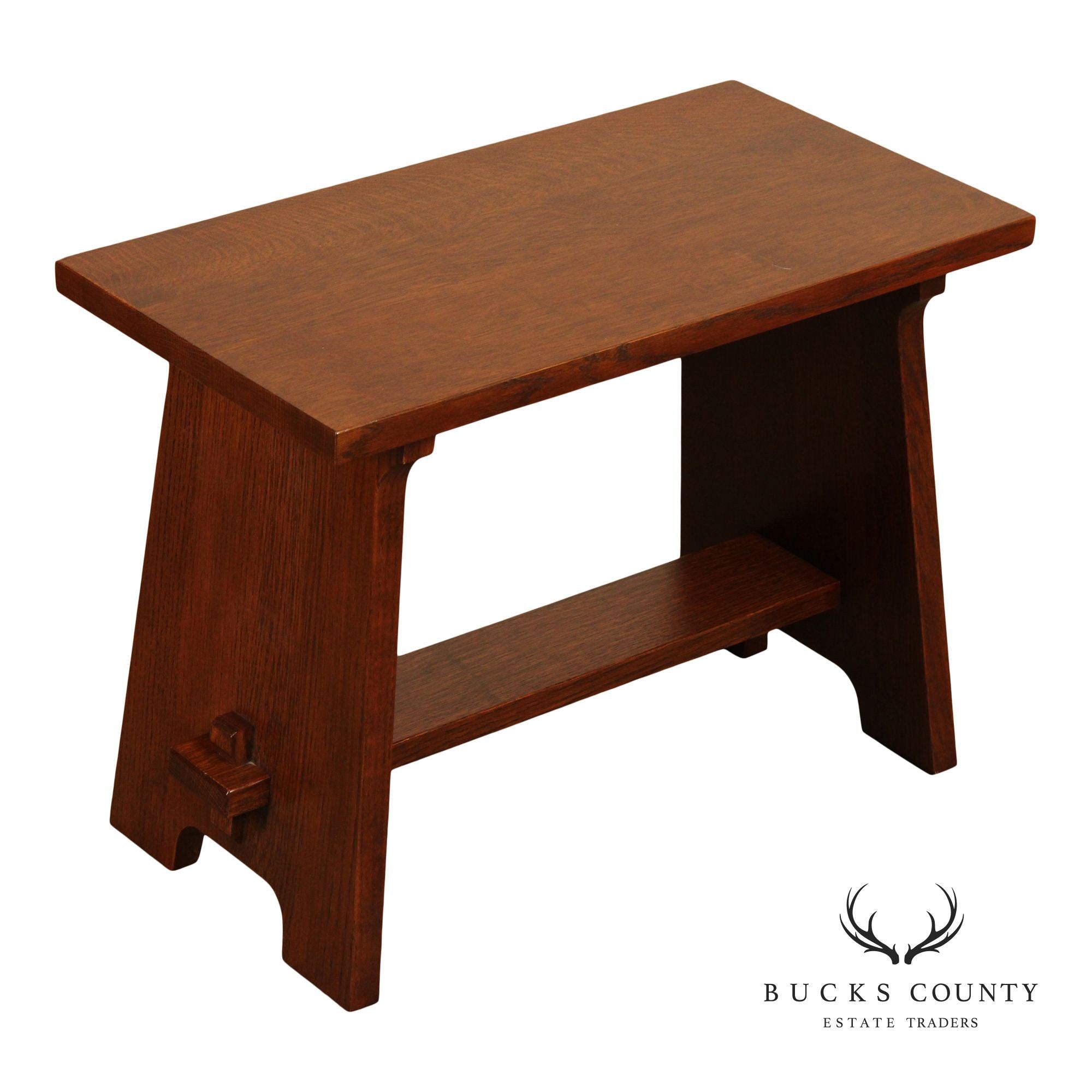 Stickley Mission Collection Gustav Stickley Oak Fireside Stool