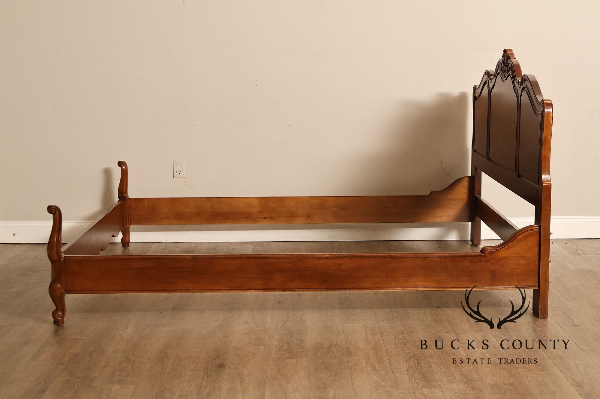 Henredon Carved Cherry King Size Bed Frame