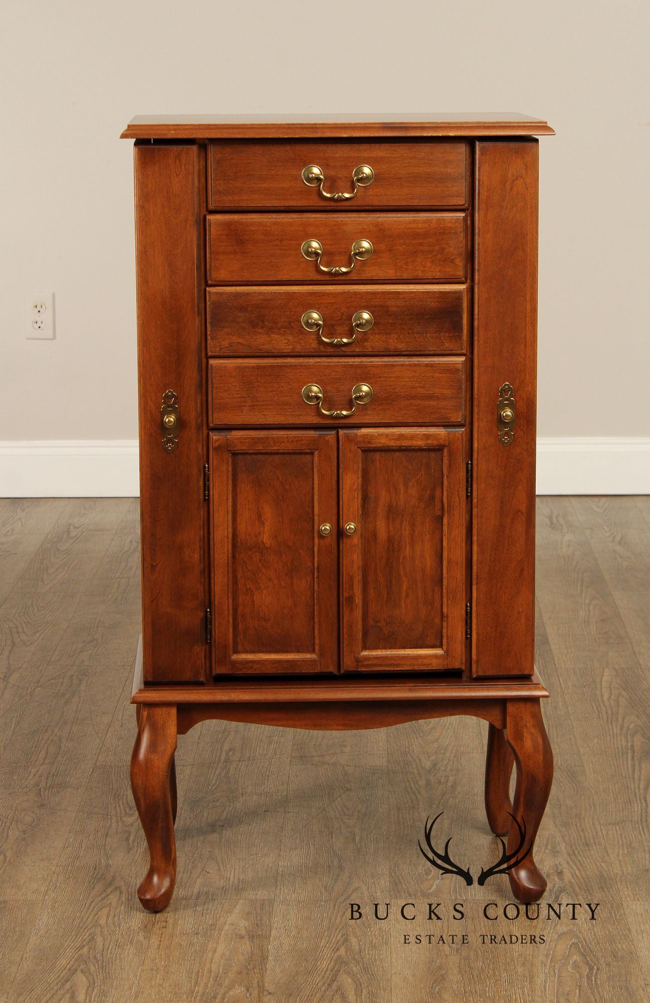 Ethan Allen Queen Anne Style Cherry Jewelry Armoire