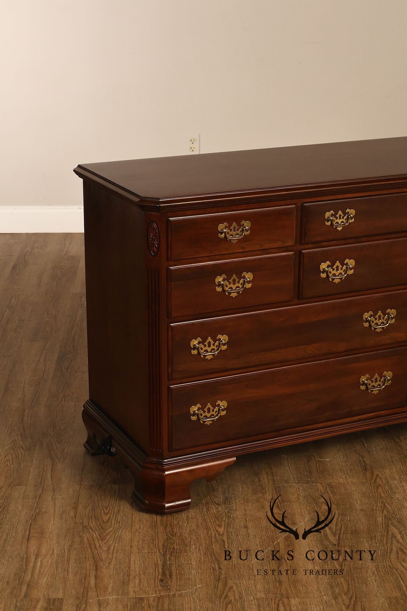 Ethan Allen 'Georgian Court' Cherry Long Dresser