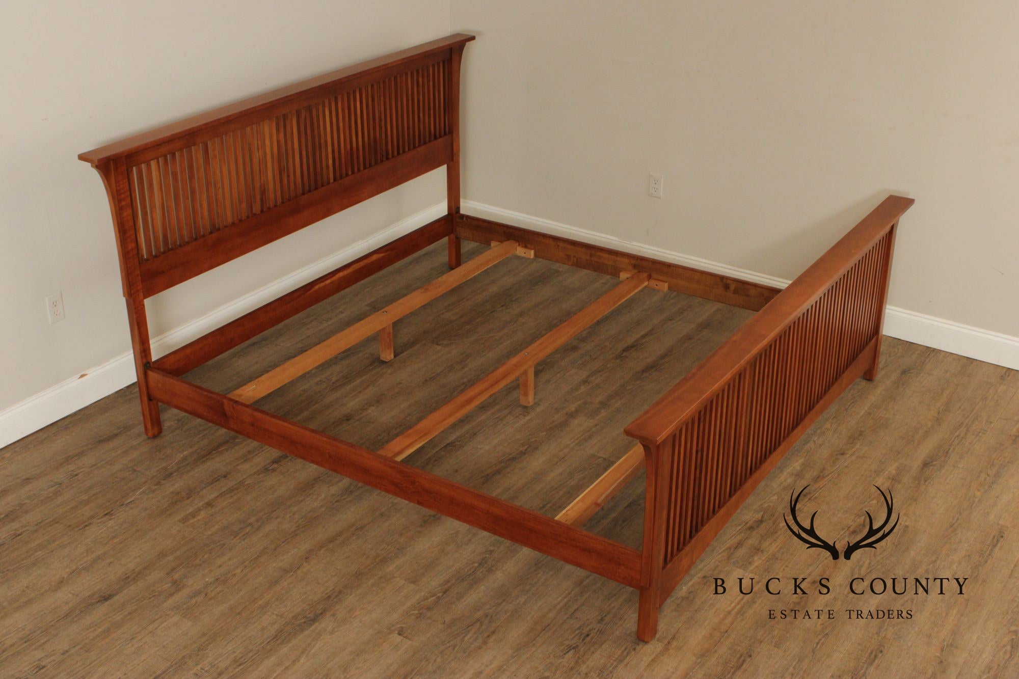 Stickley Mission Collection Cherry King Spindle Bed