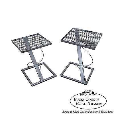 Contemporary Set of 2 Modern Design Expanded Metal Side Tables