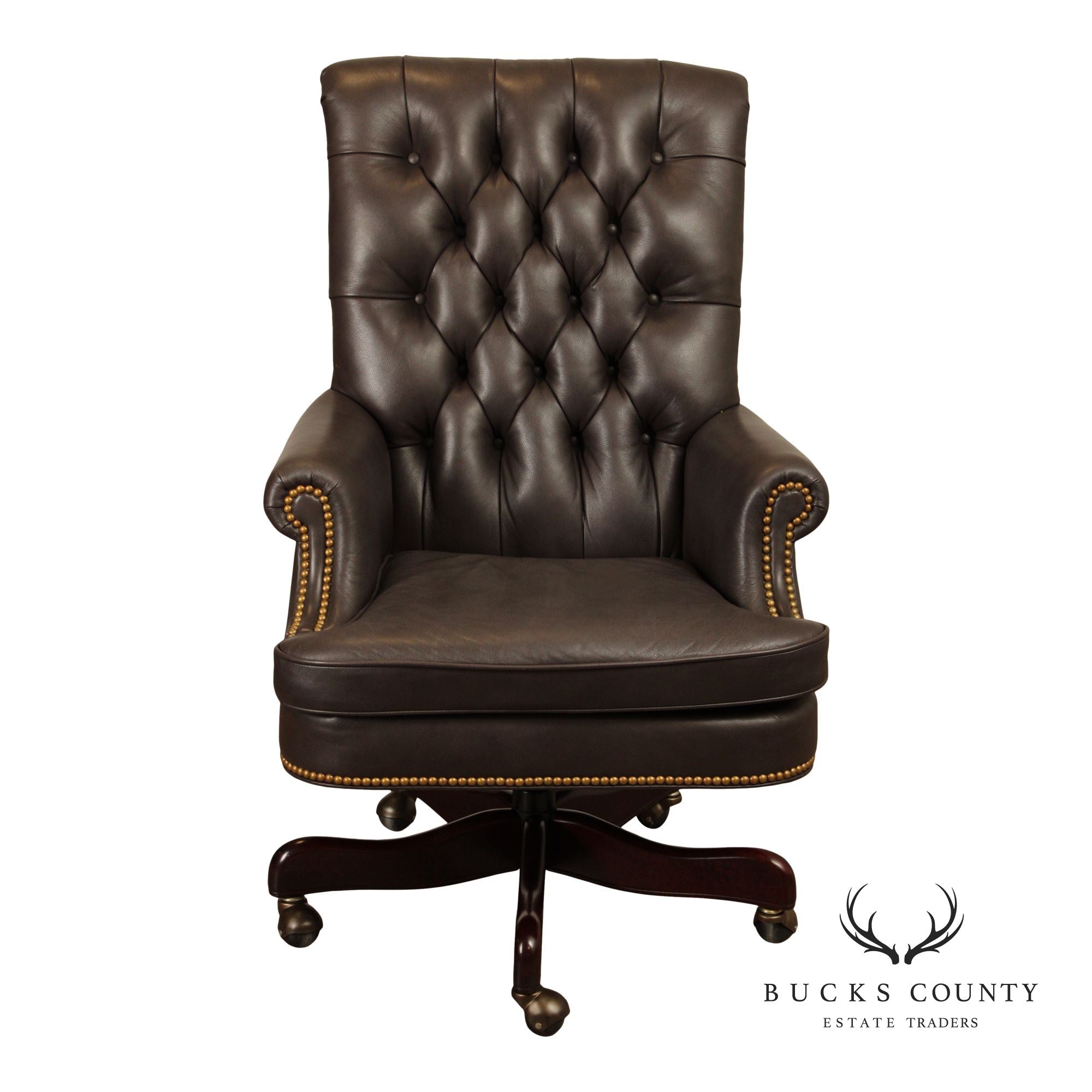 Hancock and  Moore 'Berwind' Tufted Leather Executive Office Chair