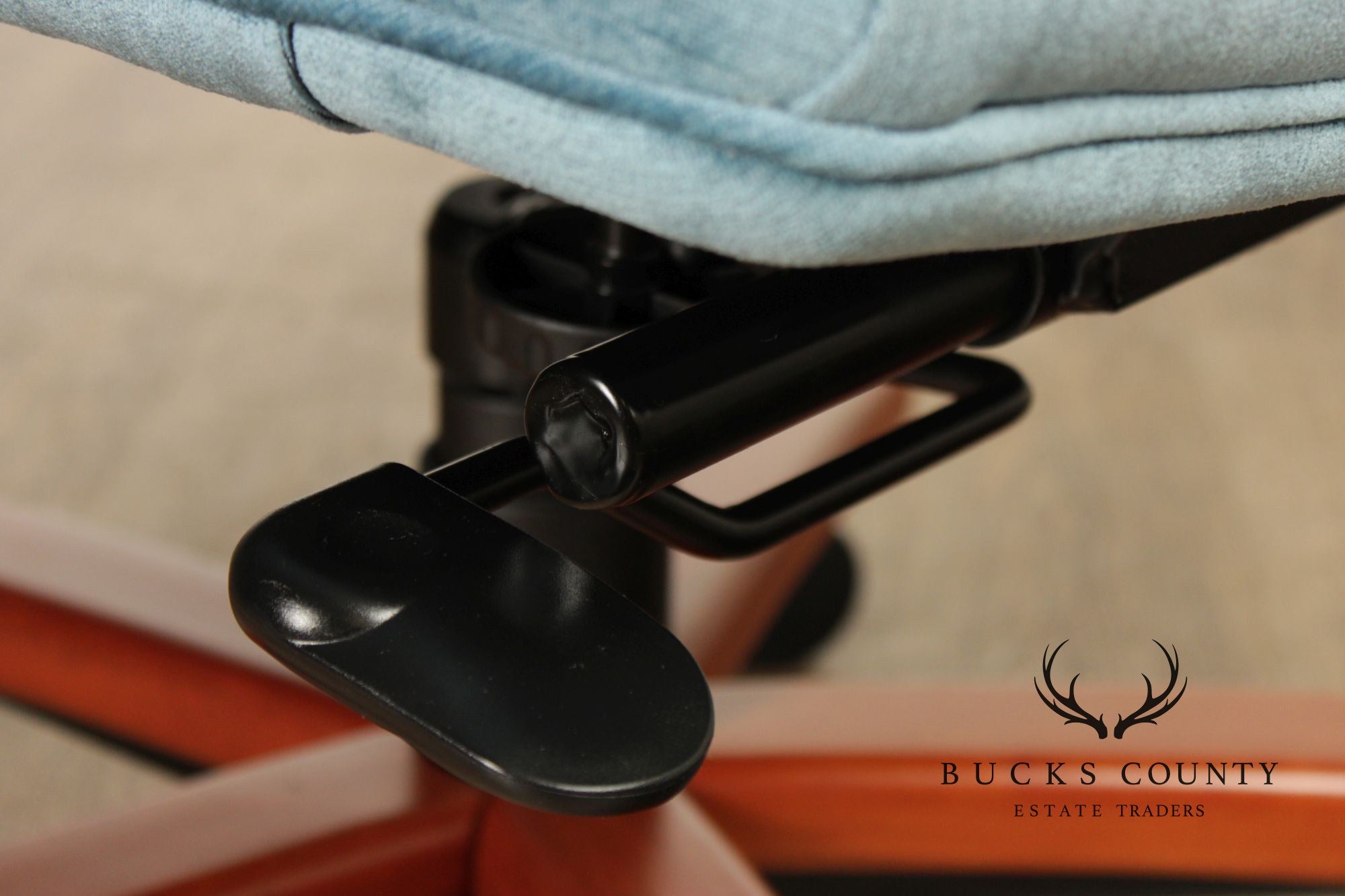 Modern Upholstered Blue Desk Office Chair On Casters