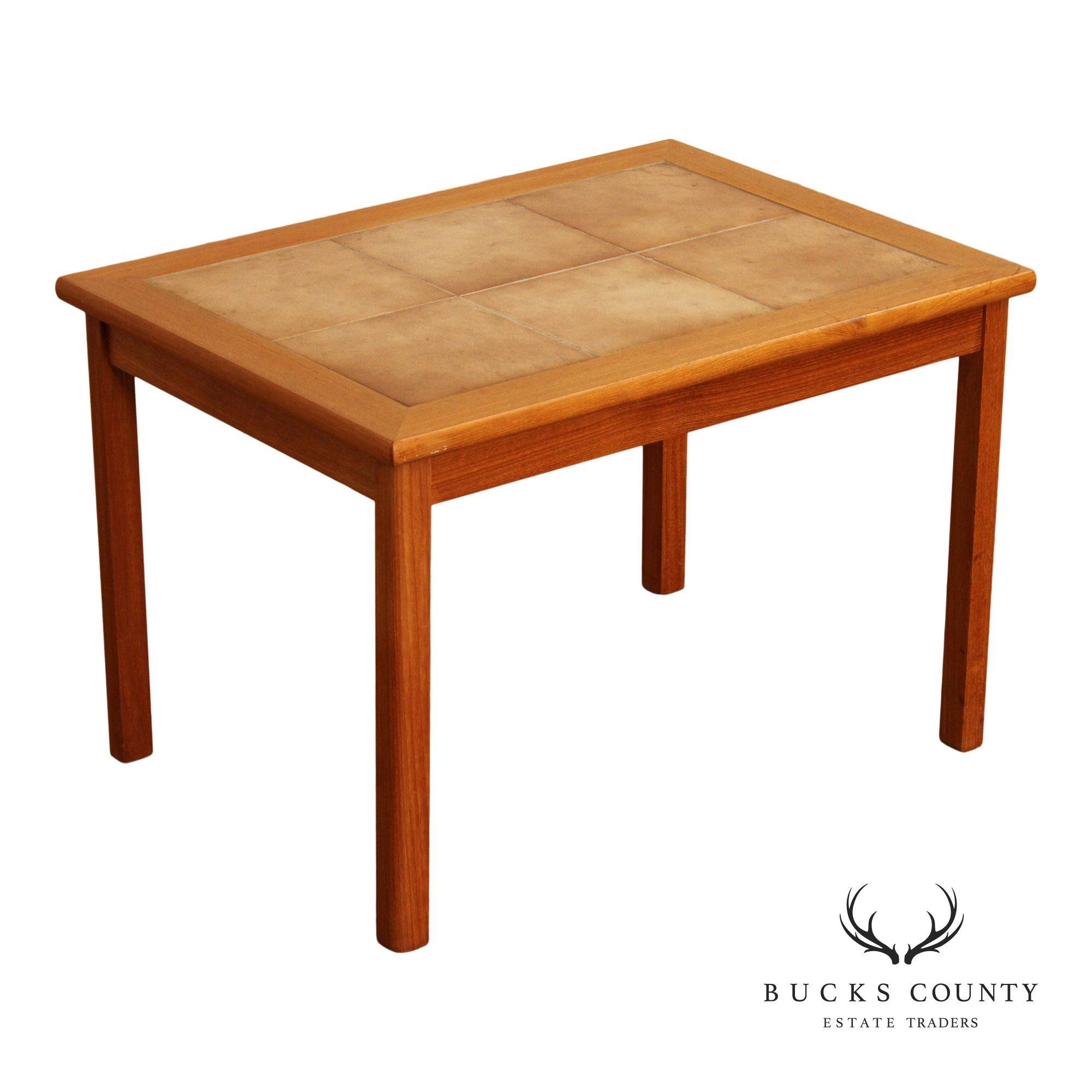 Møbelfabrikken Toften Danish Modern Tile-Top Teak Side Table