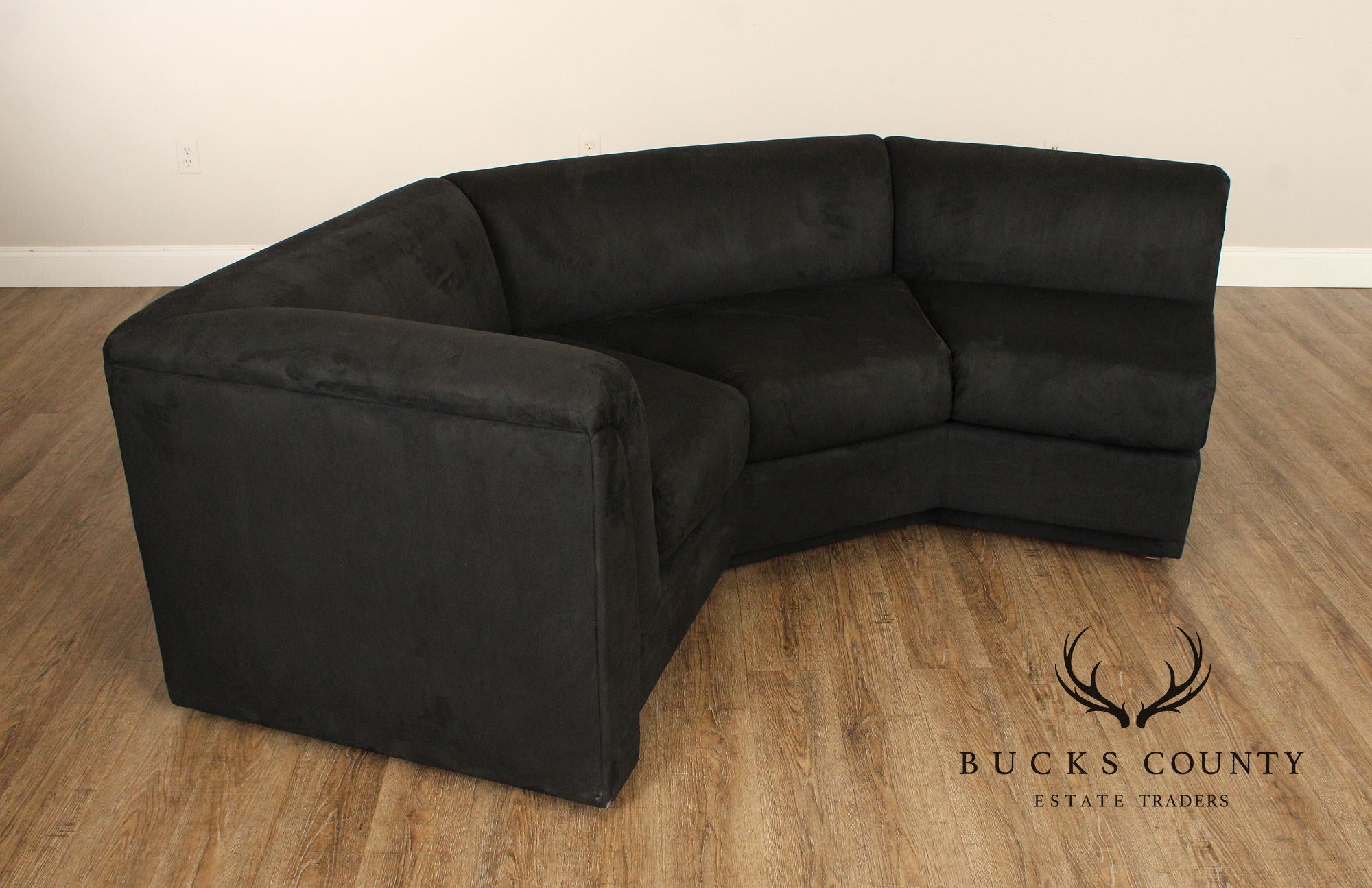 Postmodern Curved Black Sectional Sofa