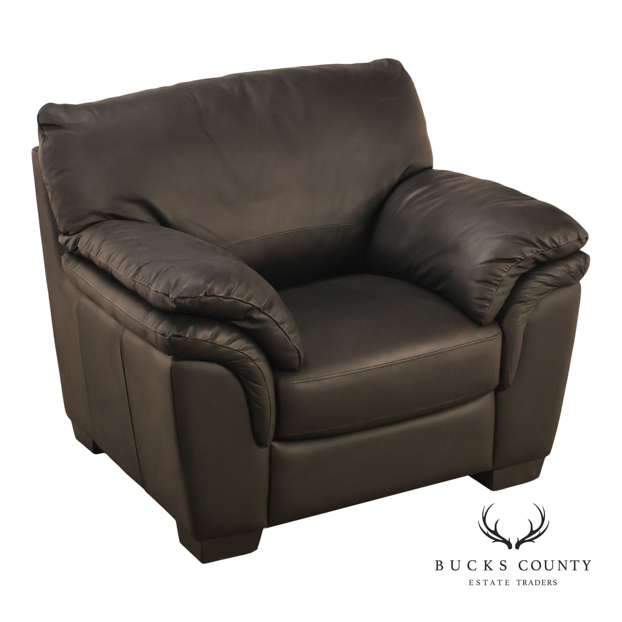 Italsofa Contemporary Black Leather Club Chair