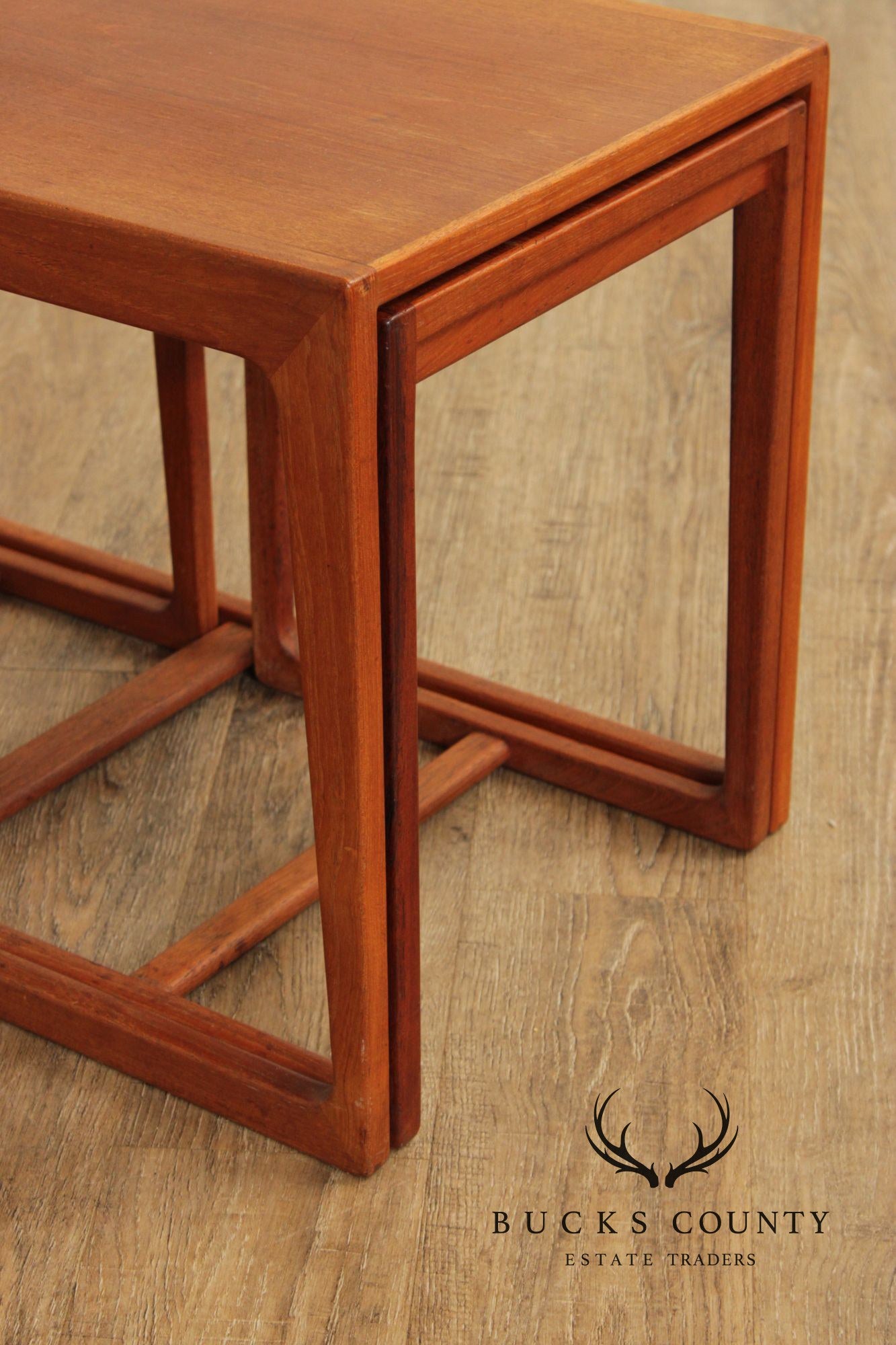 Danish Modern Set of Three Teak Nesting Tables