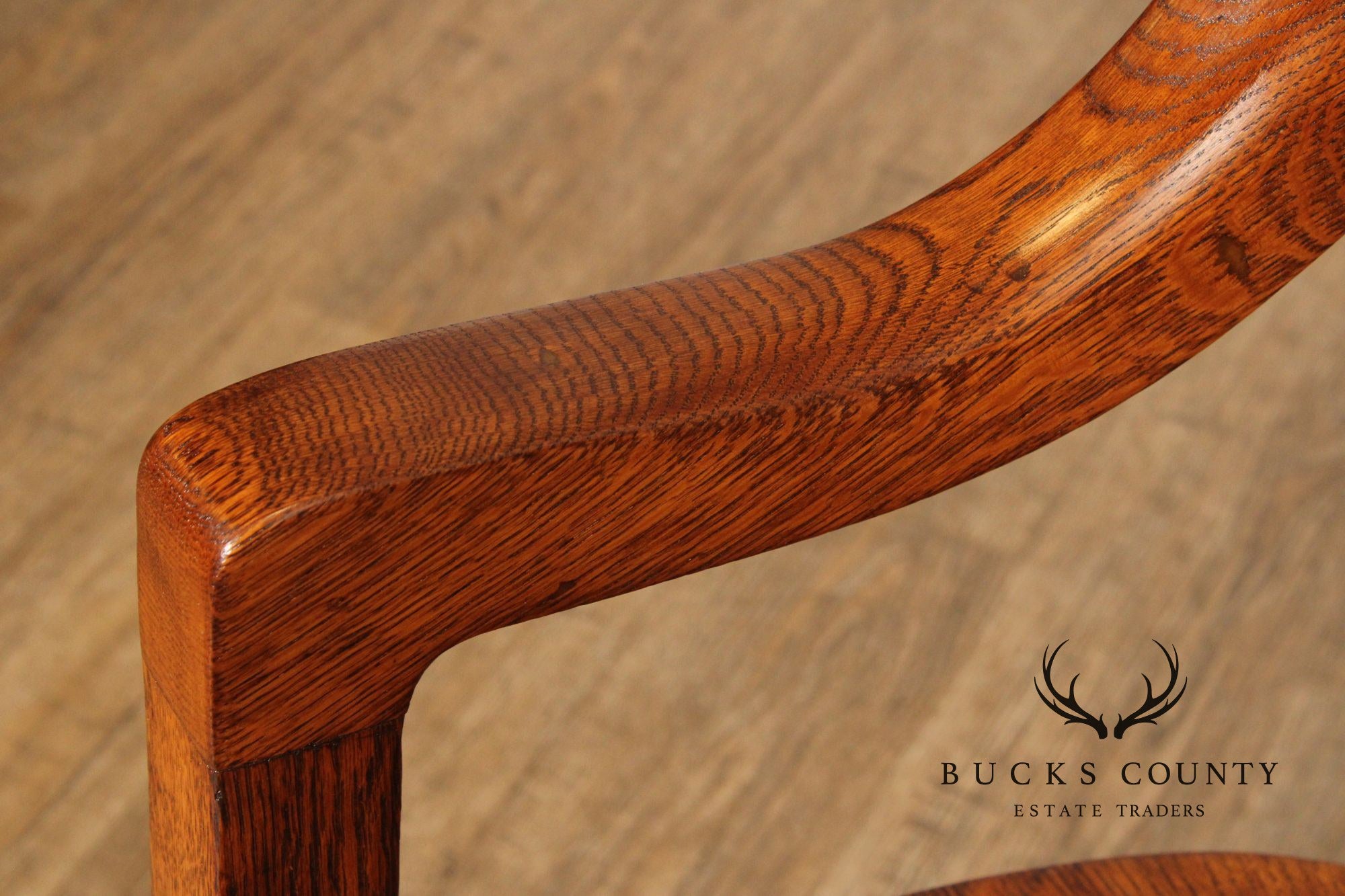 W.H. Gunlocke Antique Oak Courthouse Bench