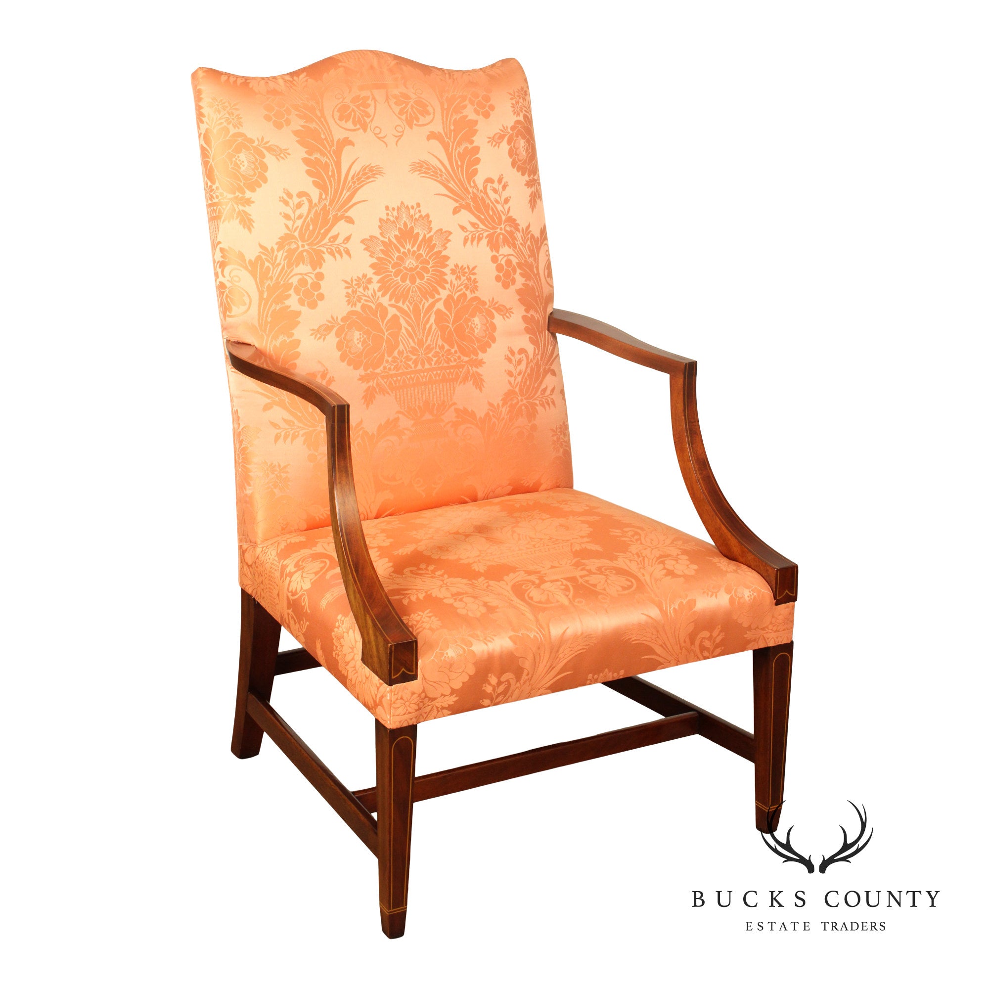 Kindel Federal Style Inlaid Mahogany Martha Washington Chair