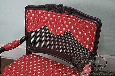 Quality Pair of French Country Wide Seat Open Arm Chairs By Interior Craft