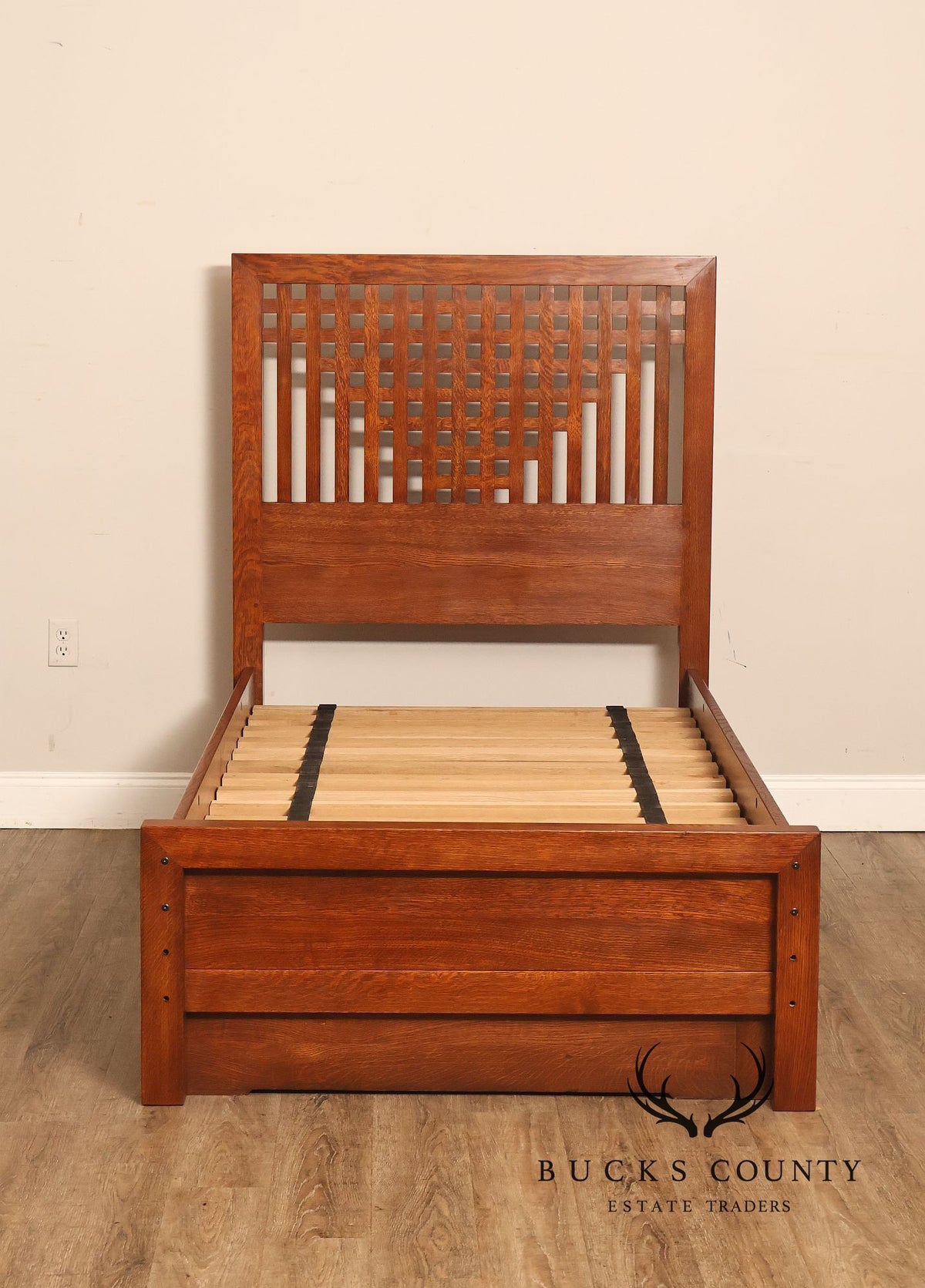 Stickley Antiquities Collection Mission Oak Twin Storage Bed