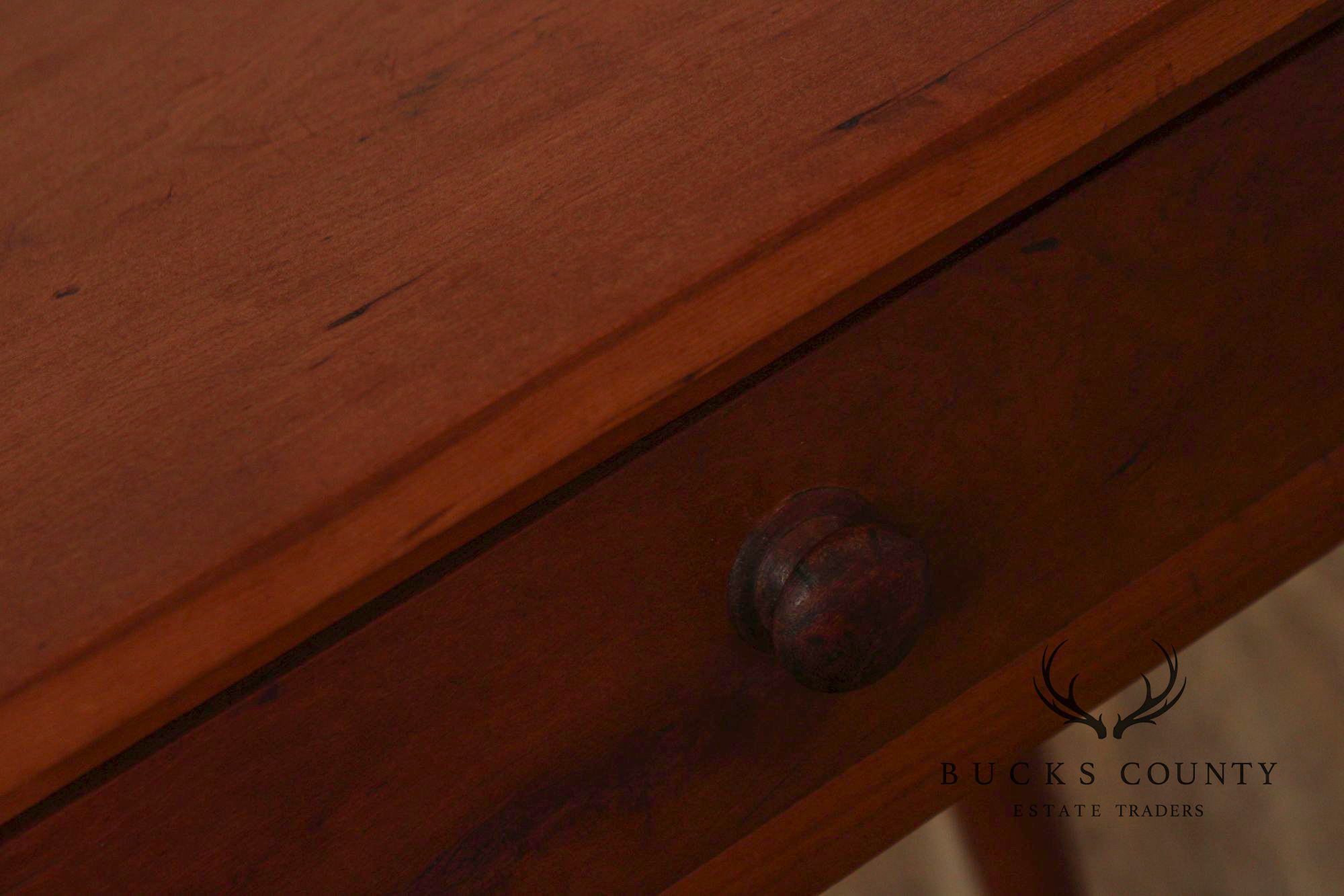 Antique American Poplar Empire One Drawer Work Table