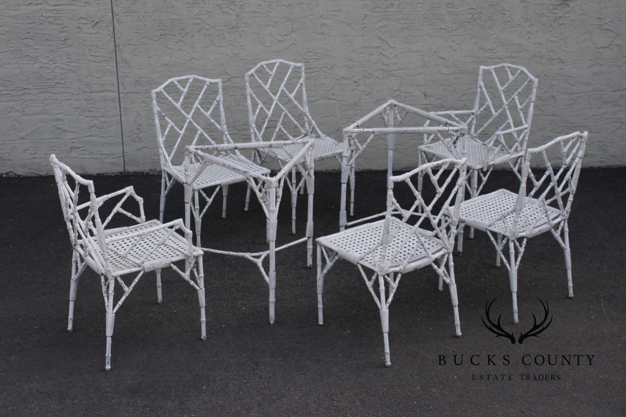 Venemen of California Faux Bamboo Cast Aluminum Patio Dining Set