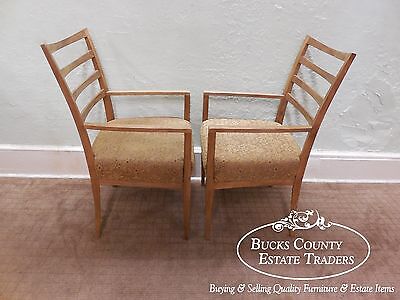 Baker Pair of Modern Design Ladder Back Arm Chairs