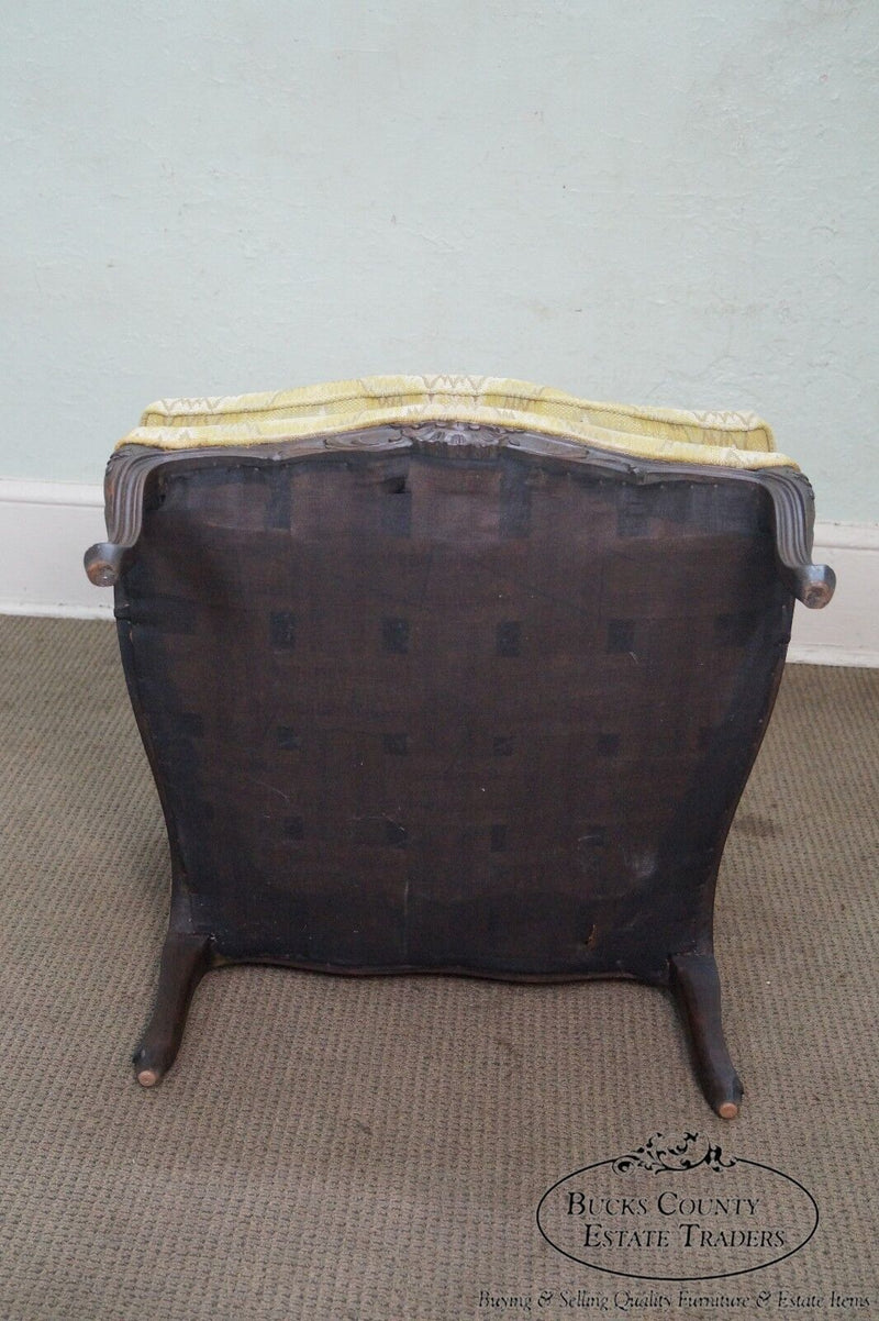 Quality French Louis XV Style walnut Frame Bergere Chair
